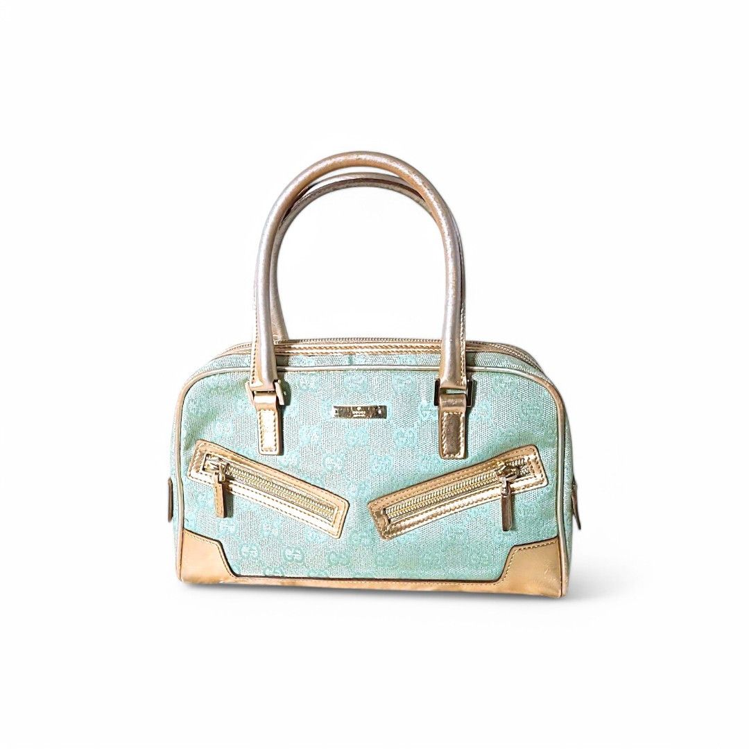 Gucci Gucci - Turqoise Mini Handbag GG Monogram Vintage Size ONE SIZE - 1 Thumbnail