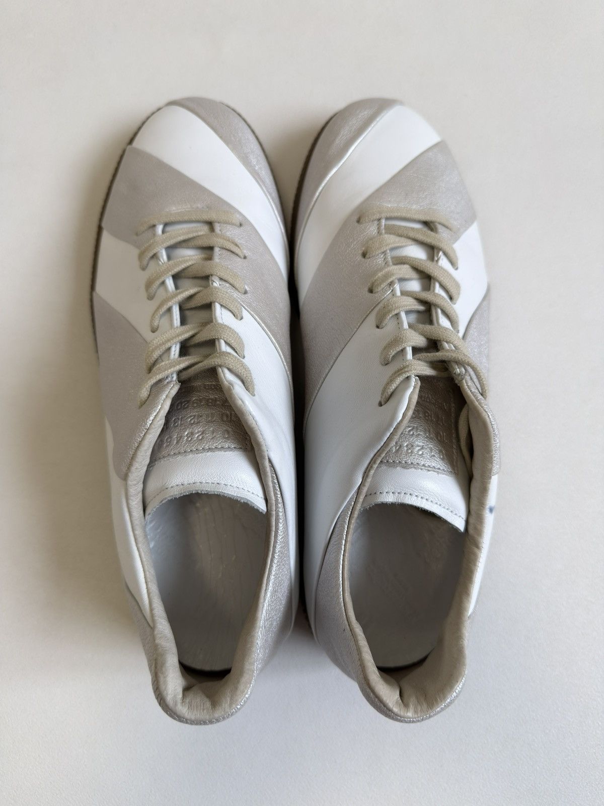Maison Margiela S/S 10 Silver/White Striped GAT Sneakers Size US 9 / EU 42 - 15 Thumbnail