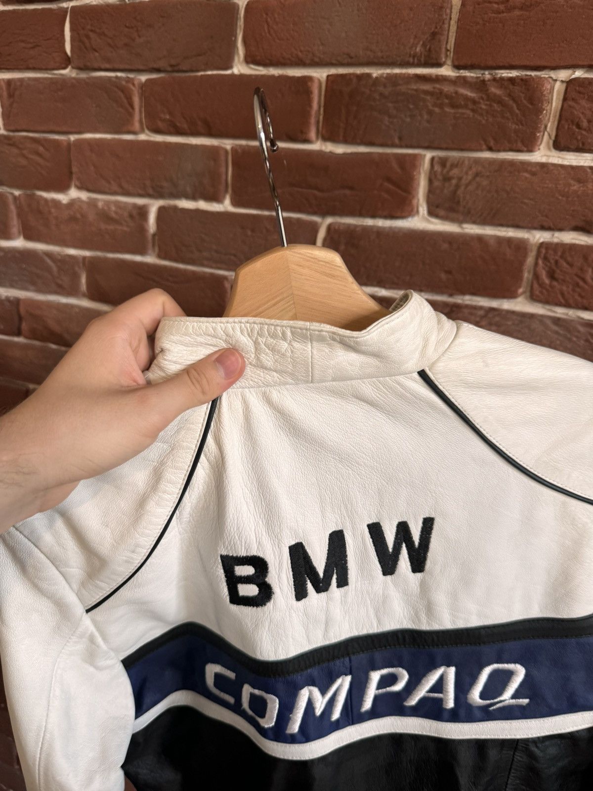 Vintage Vintage Y2k BMW Eco Leather Racing Jacket Hype Rare Womens Size L / US 10 / IT 46 - 7 Thumbnail