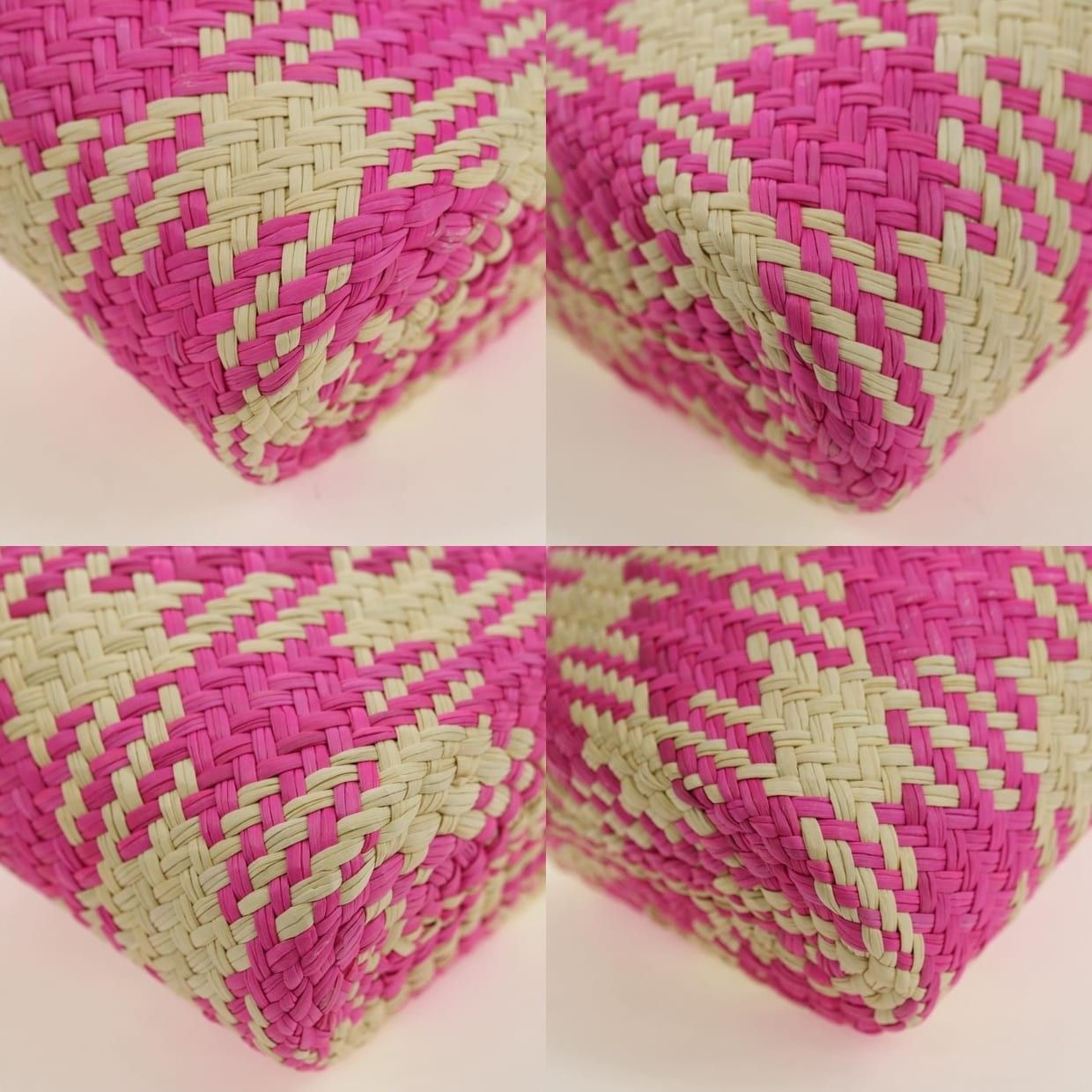 Loewe Loewe Anagram Raffia Shoulder Bag Pink Size ONE SIZE - 9 Thumbnail