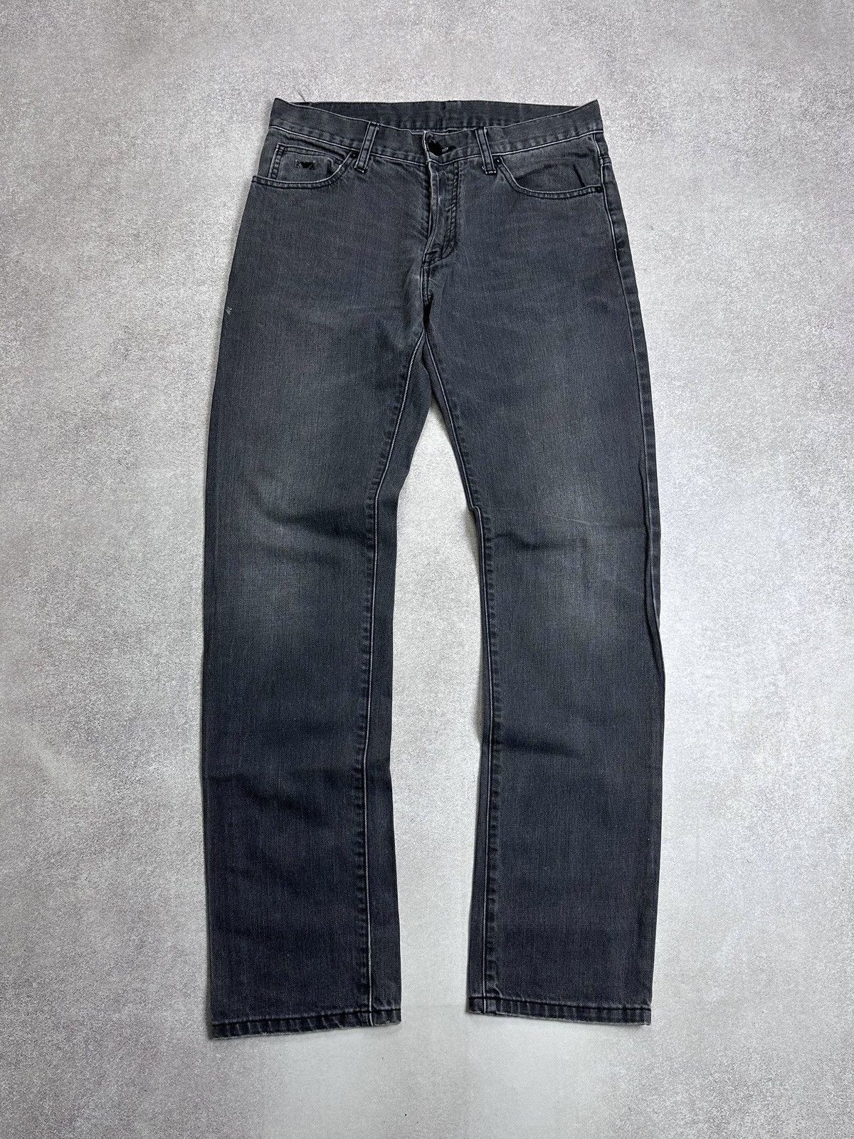 Emporio Armani Vintage Emporio Armani Metal Logo Grey Baggy Jeans Rare 30 Size US 30 / EU 46 - 2 Thumbnail