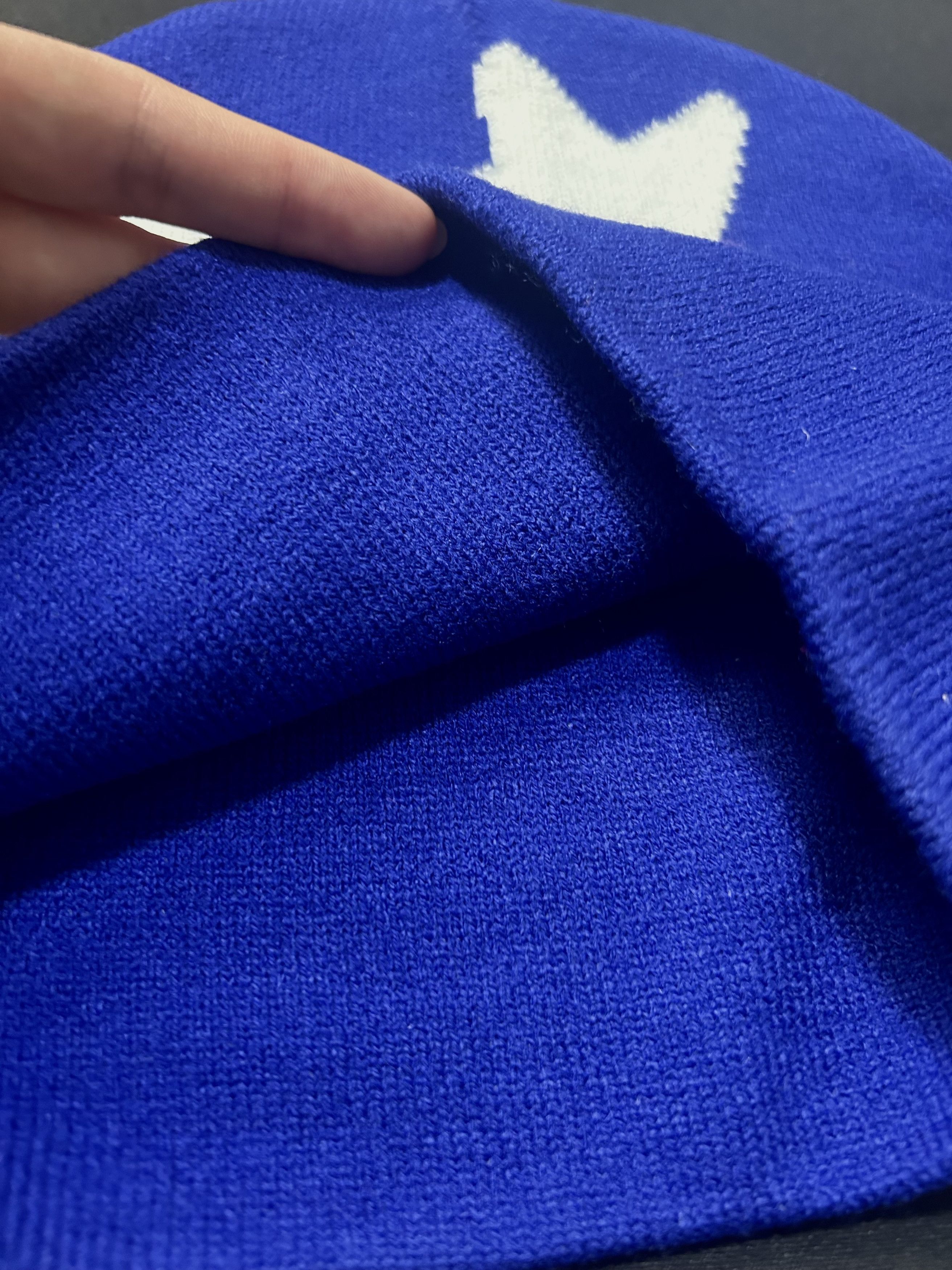 Japanese Brand Rare 3 Star Graphic No Cuff Knit Cap Beanie Blue Hat OS Size ONE SIZE - 3 Thumbnail