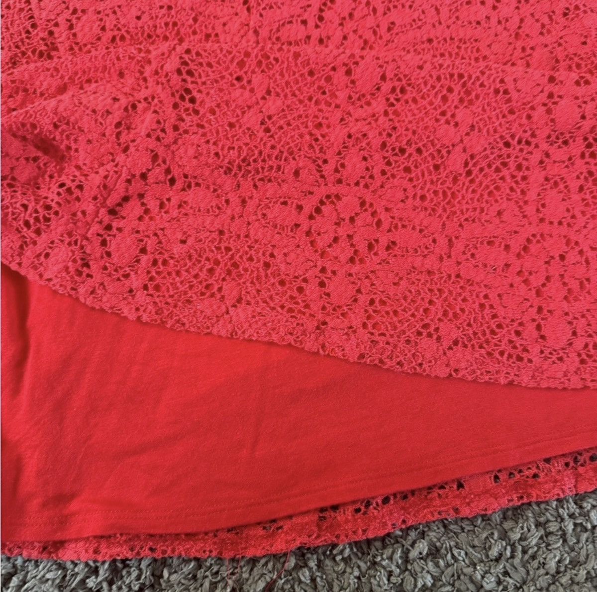 Free People Free People Floral Lace Sleeveless Mini Sheath Dress Red Size M / US 6-8 / IT 42-44 - 7 Thumbnail