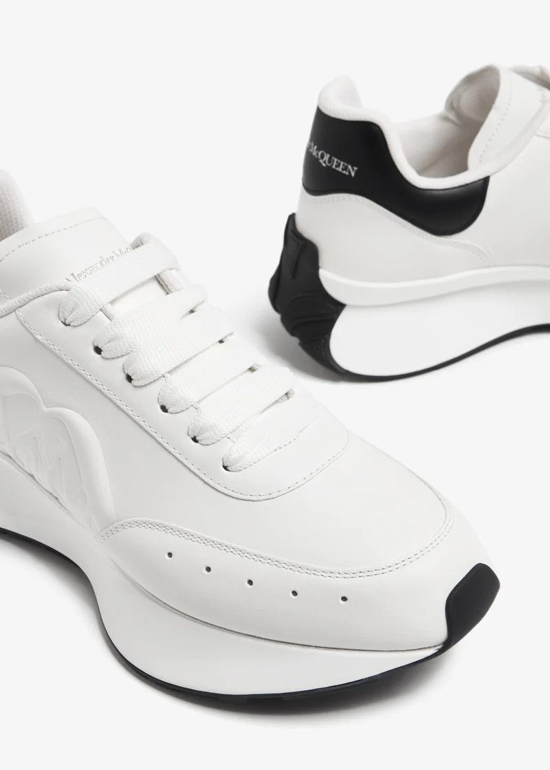 Alexander McQueen o1w1db10725 Sprint Runner in White/Black Size US 5.5 / EU 38 - 4 Thumbnail