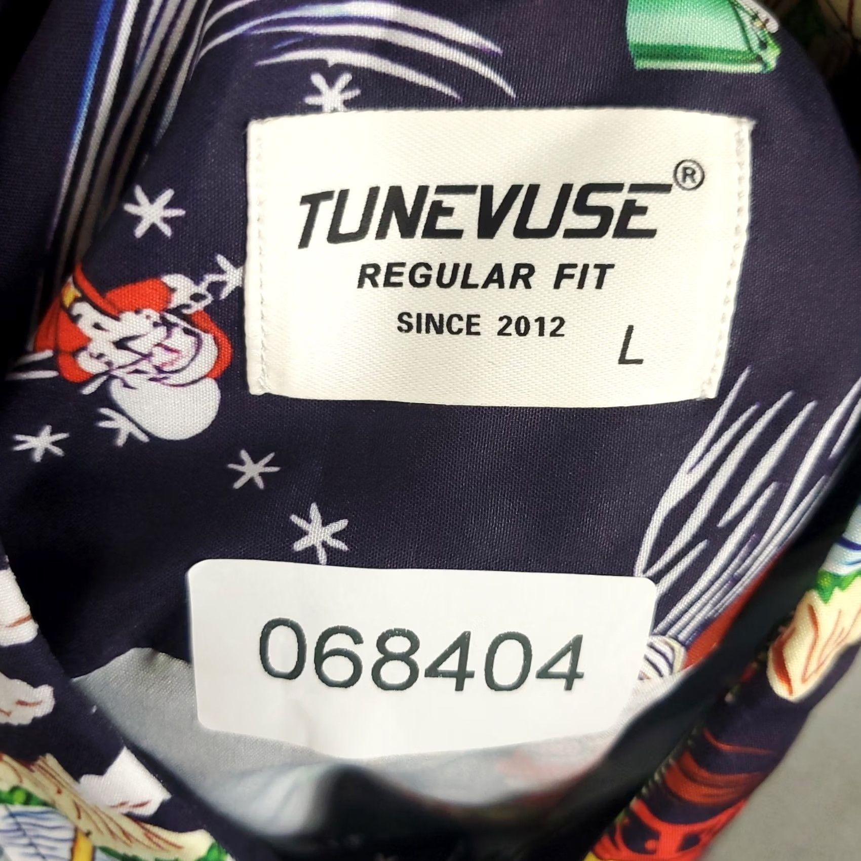 Vintage Tunevuse Shirt Mens Large Blue Christmas Santa Stretch Button Up Long Sleeve Size US L / EU 52-54 / 3 - 6 Thumbnail