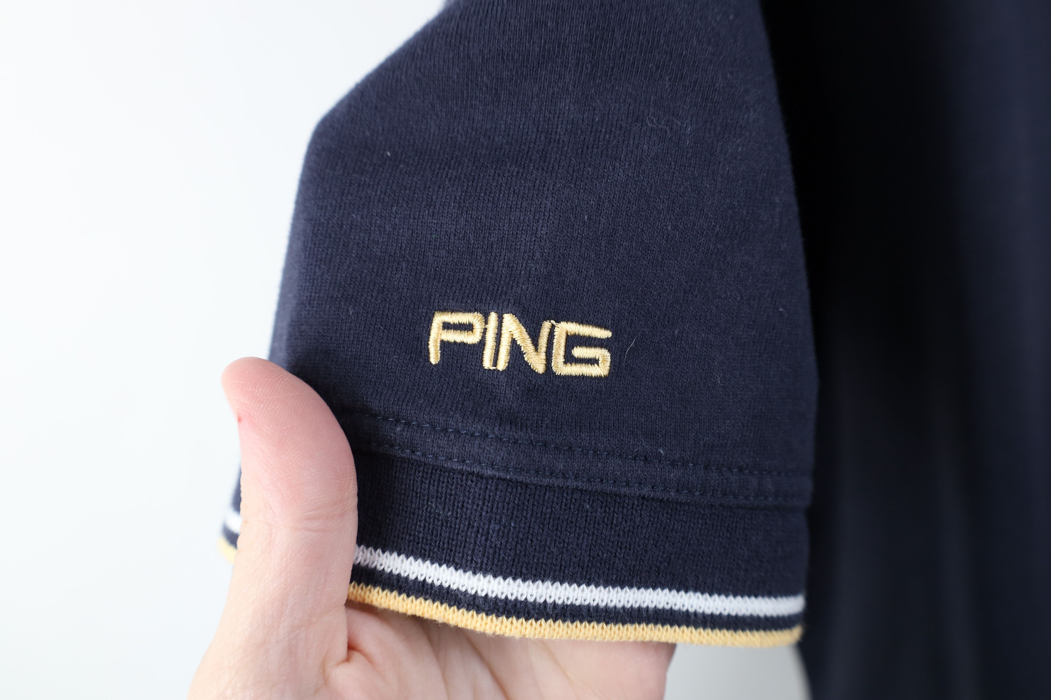 PING Vintage 90s Ping Golf Collared Golfing Polo Shirt Navy Blue Size US XL / EU 56 / 4 - 5 Thumbnail