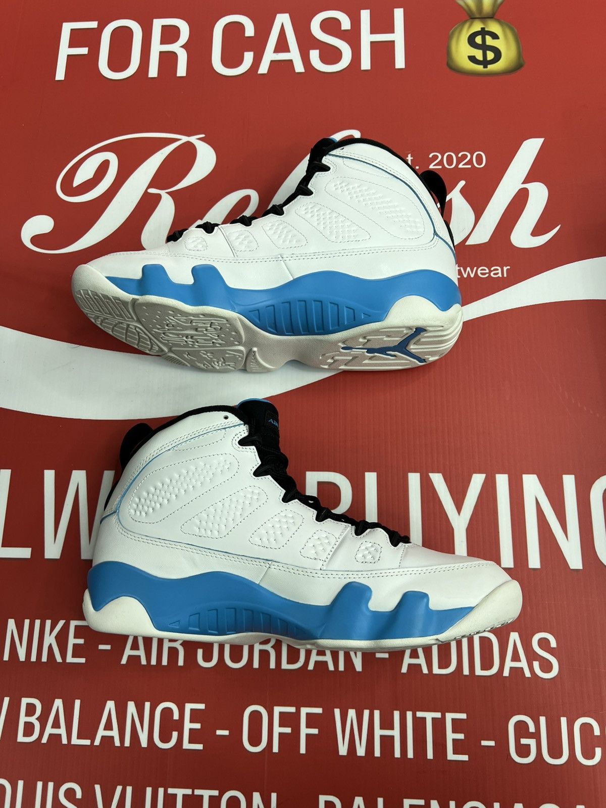 Jordan Brand Air Jordan 9 Retro Powder Blue Size 9 (FQ8992-101) Size US 9 / EU 42 - 3 Thumbnail