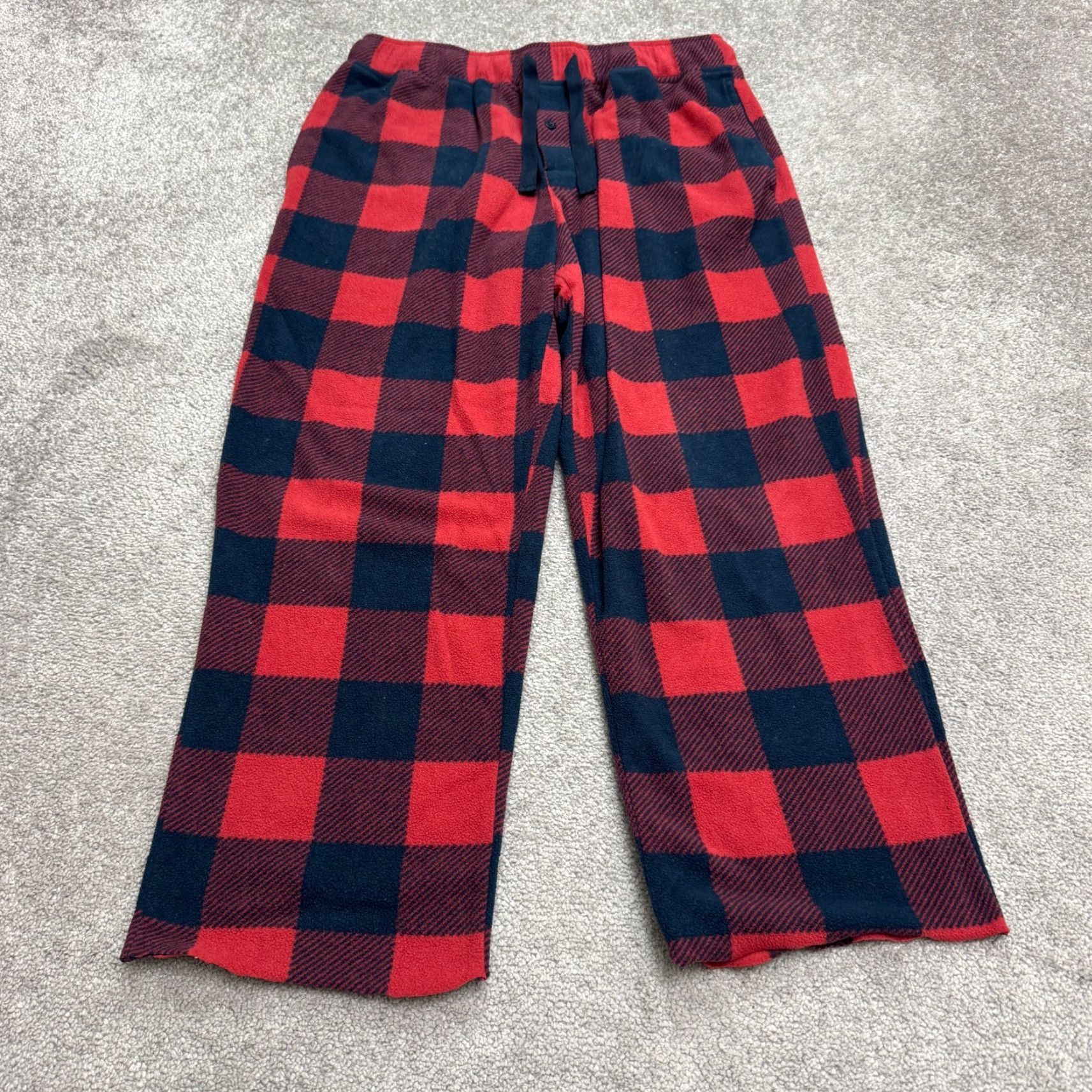 Vintage Goodfellow & Co Pajama Pants Mens M Red Plaid Lounge Tartan Fleece 100% Polyester Drawstring Christmas Holiday Seasonal Classic Size US 31 - 2 Thumbnail