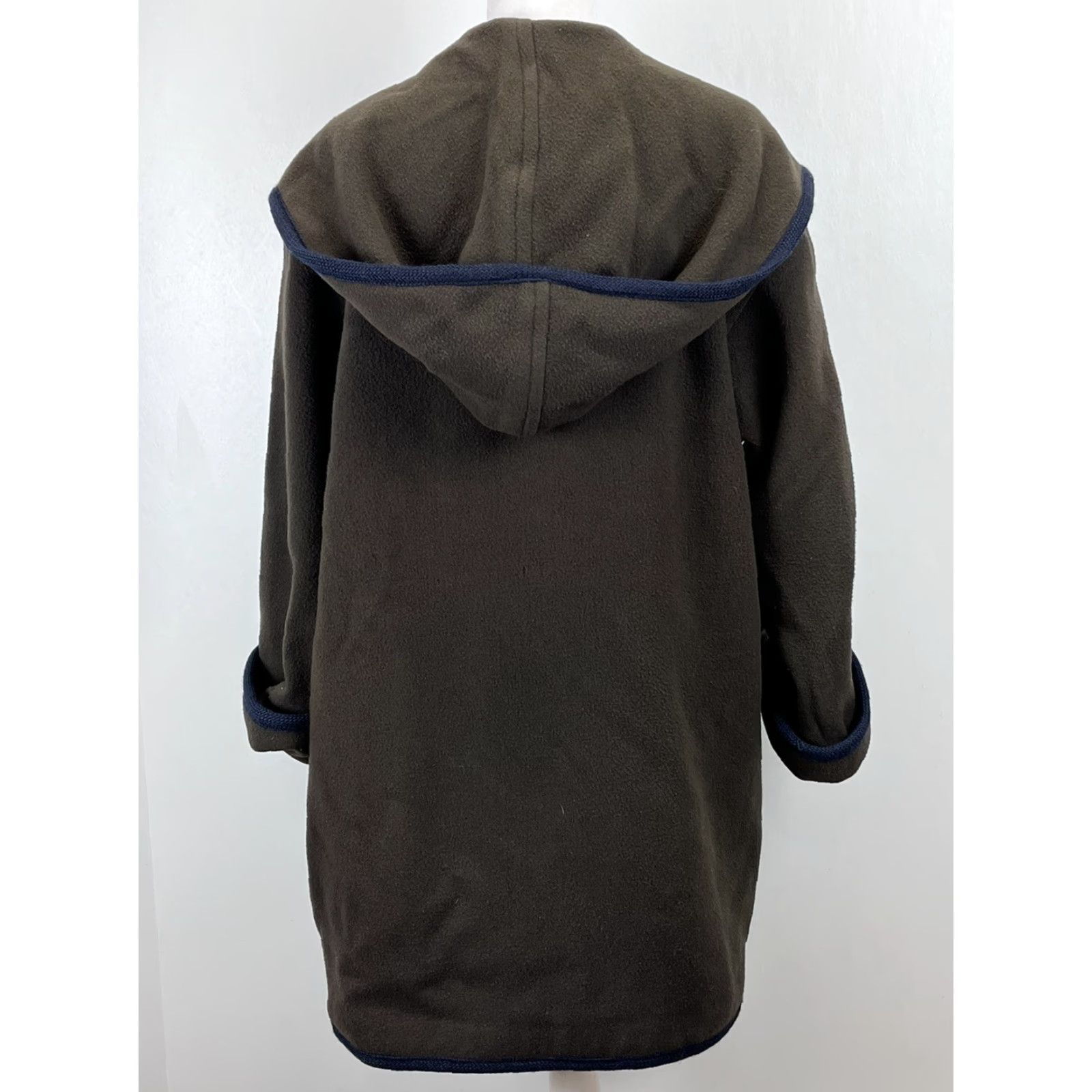 Vintage VINTAGE Unbranded Union Made Wool Coat Jacket 1X Plus Oversized Olive/Brown Buckle Hood Lined USA Women's Coat Size XL / US 12-14 / IT 48-50 - 3 Thumbnail