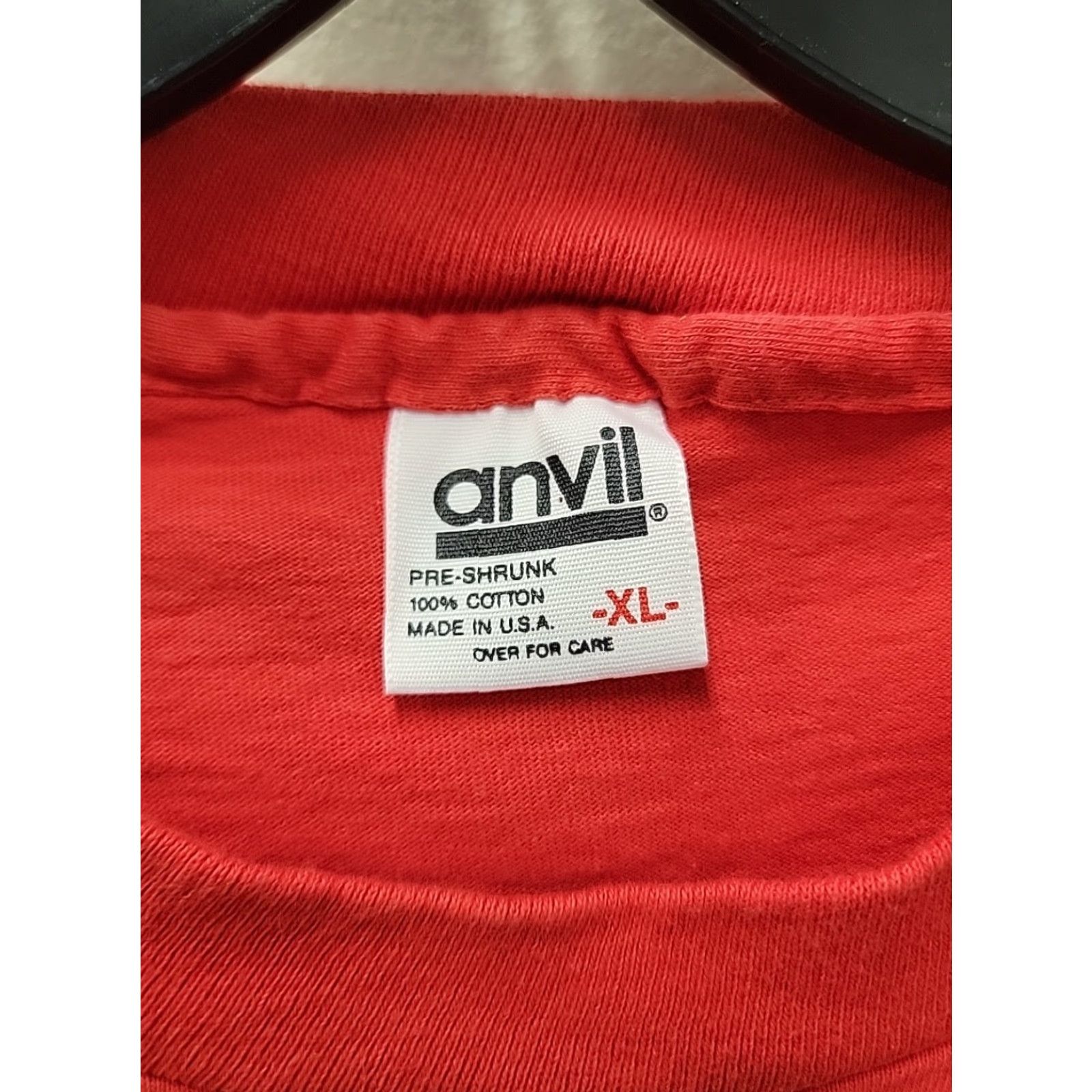 Anvil VINTAGE Anvil T-Shirt Mens XL Red 90s Shirt Crew Neck Short Sleeve Graphic Print Vintage 90s Mens XL Red Anvil T-Shirt Size US XL / EU 56 / 4 - 2 Thumbnail
