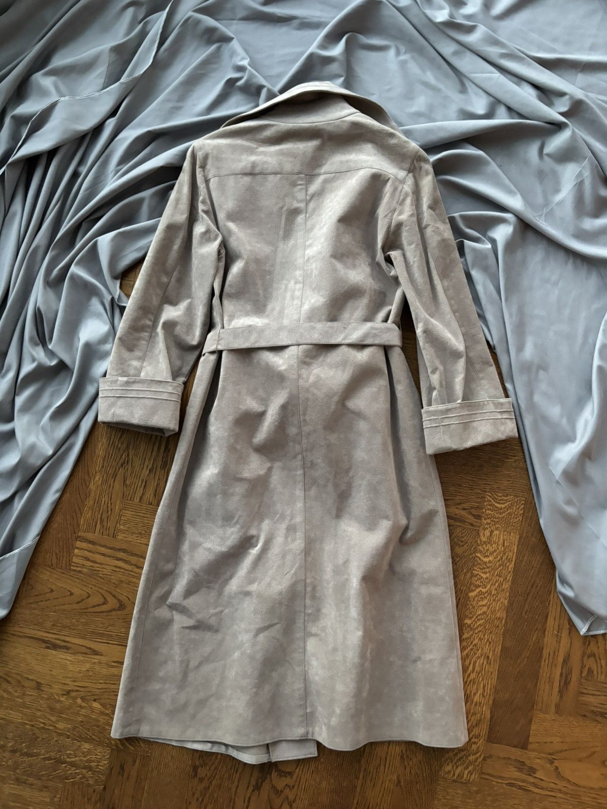 Holt Renfrew × Vintage 1970s Ultrasuede Trench Coat Vintage Holtz Renfrew Duster Size M / US 6-8 / IT 42-44 - 3 Thumbnail
