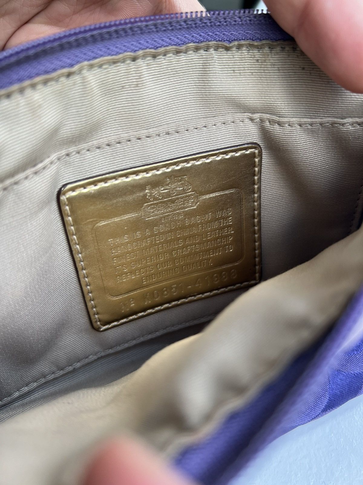 Coach × Vintage Coach Signature Y2K Purple Jacquard Wristlet Purse Size ONE SIZE - 19 Thumbnail