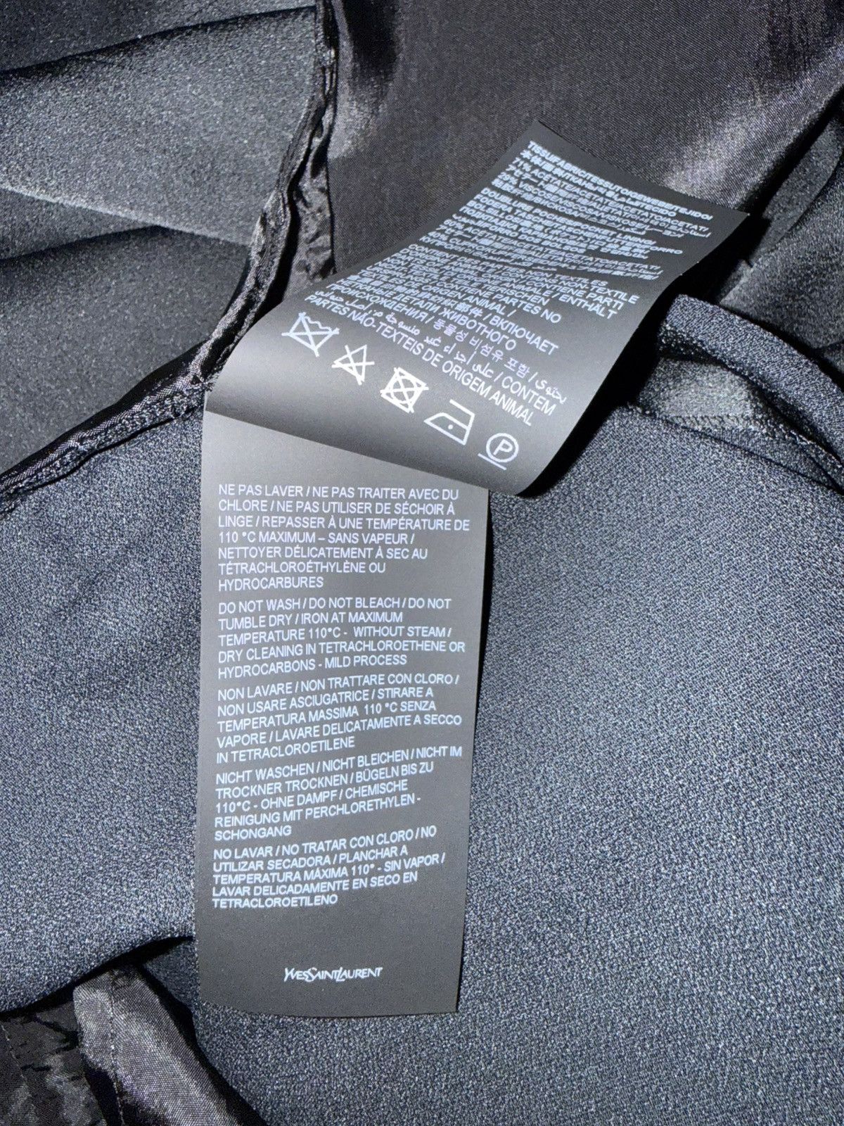 Saint Laurent viscouse satin wide leg track pants