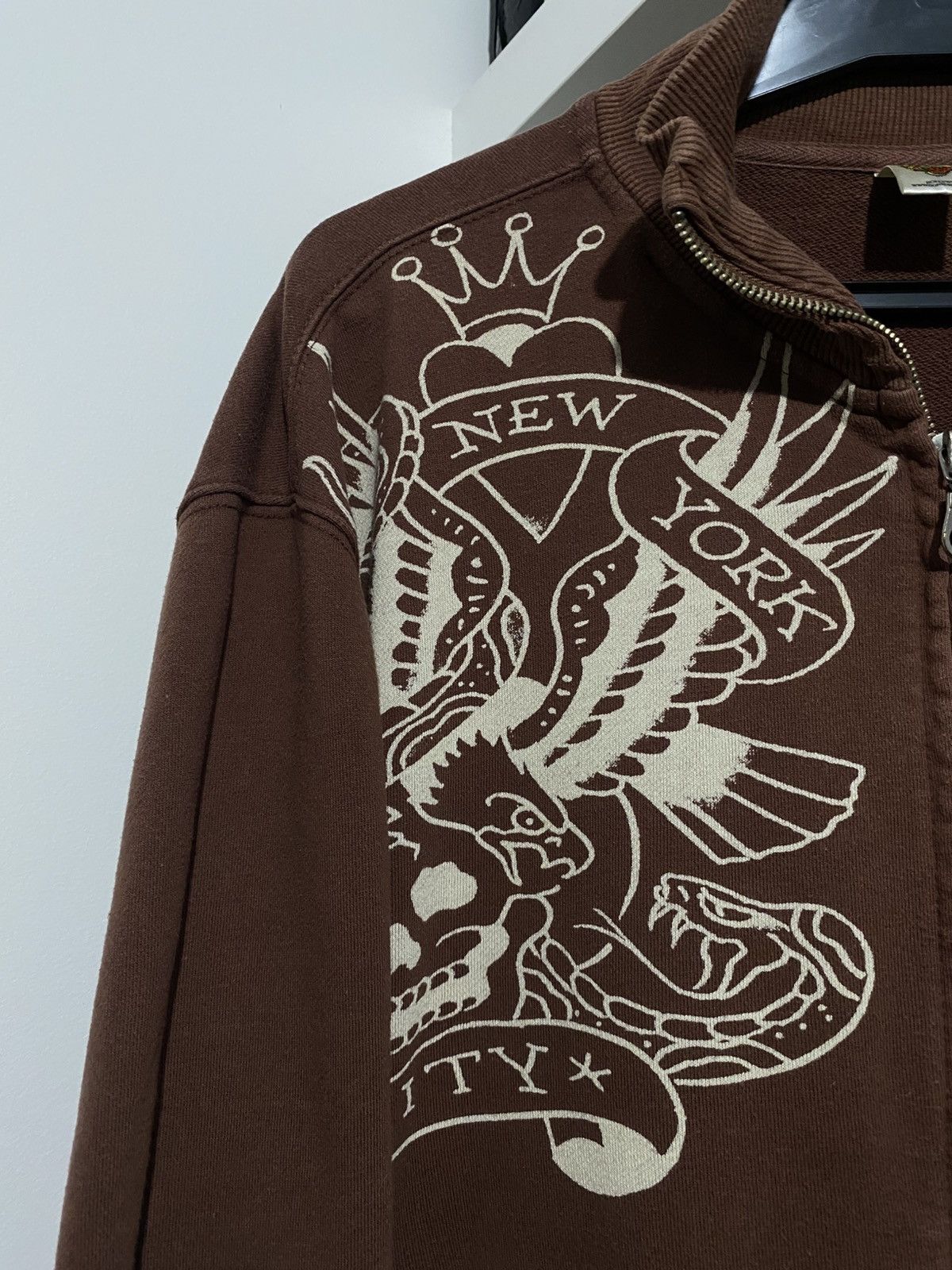 Vintage Ed Hardy Crewneck Zip y2k XL opium drip skull designs baggy Size US XL / EU 56 / 4 - 6 Thumbnail