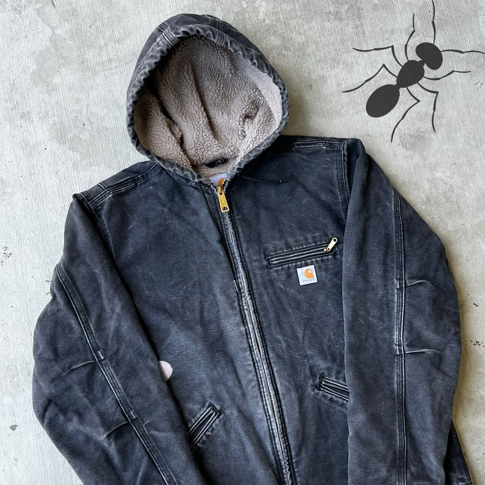 Carhartt × Vintage Carhartt WOMENS WJ141 BLK faded black hooded sierra jacket Size US M / EU 48-50 / 2 - 2 Thumbnail