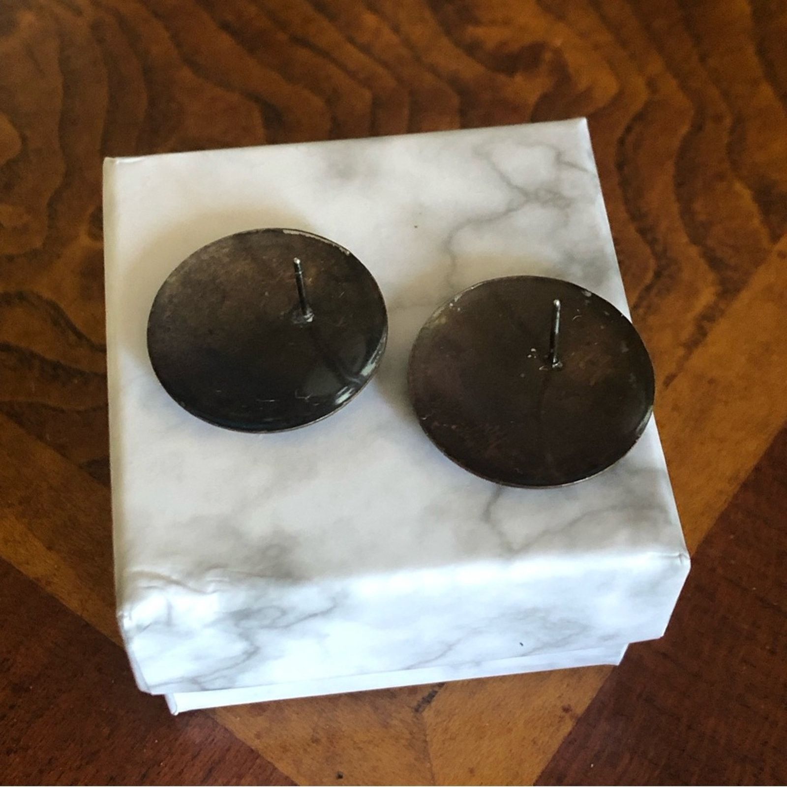 Vintage Vintage metal button pierced earrings Size ONE SIZE - 4 Thumbnail