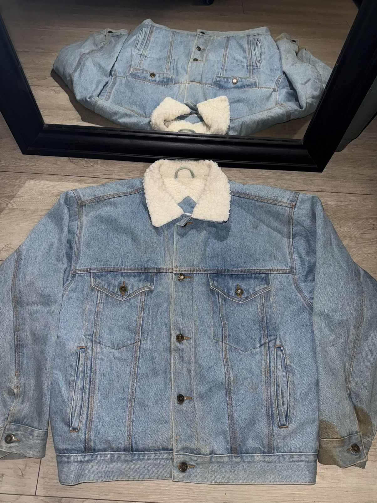 Levi's Vintage Clothing × Vintage Vintage / Y2K 1990s Woodlake Jean Jacket Sherpa Lined Size US M / EU 48-50 / 2 - 1 Thumbnail