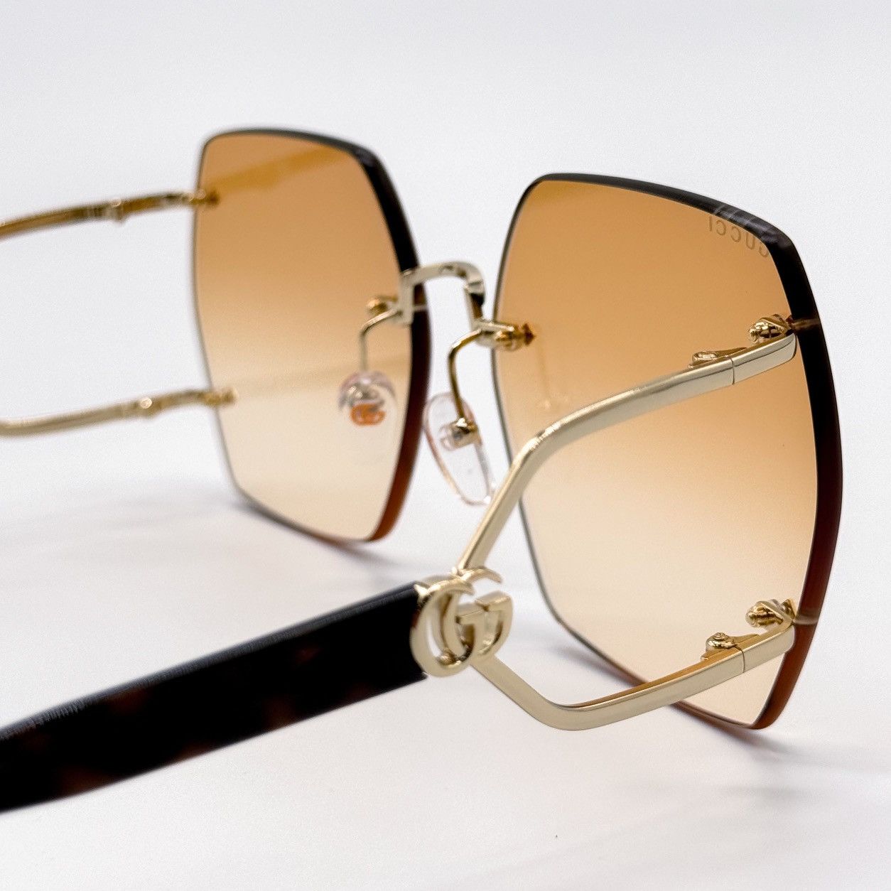 Gucci NEW GUCCI GG1562S 003 RIMLESS SQUARE BROWN WOMEN SUNGLASSES Size ONE SIZE - 7 Thumbnail