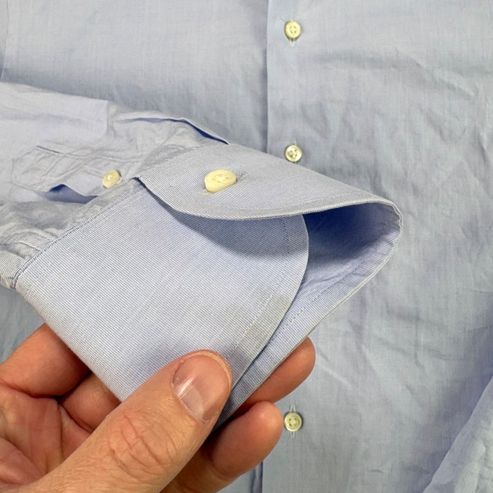 Sid Mashburn Sid Mashburn Shirt Mens Medium Blue Long Sleeve Button Up Formal Casual Size 40R - 3 Thumbnail