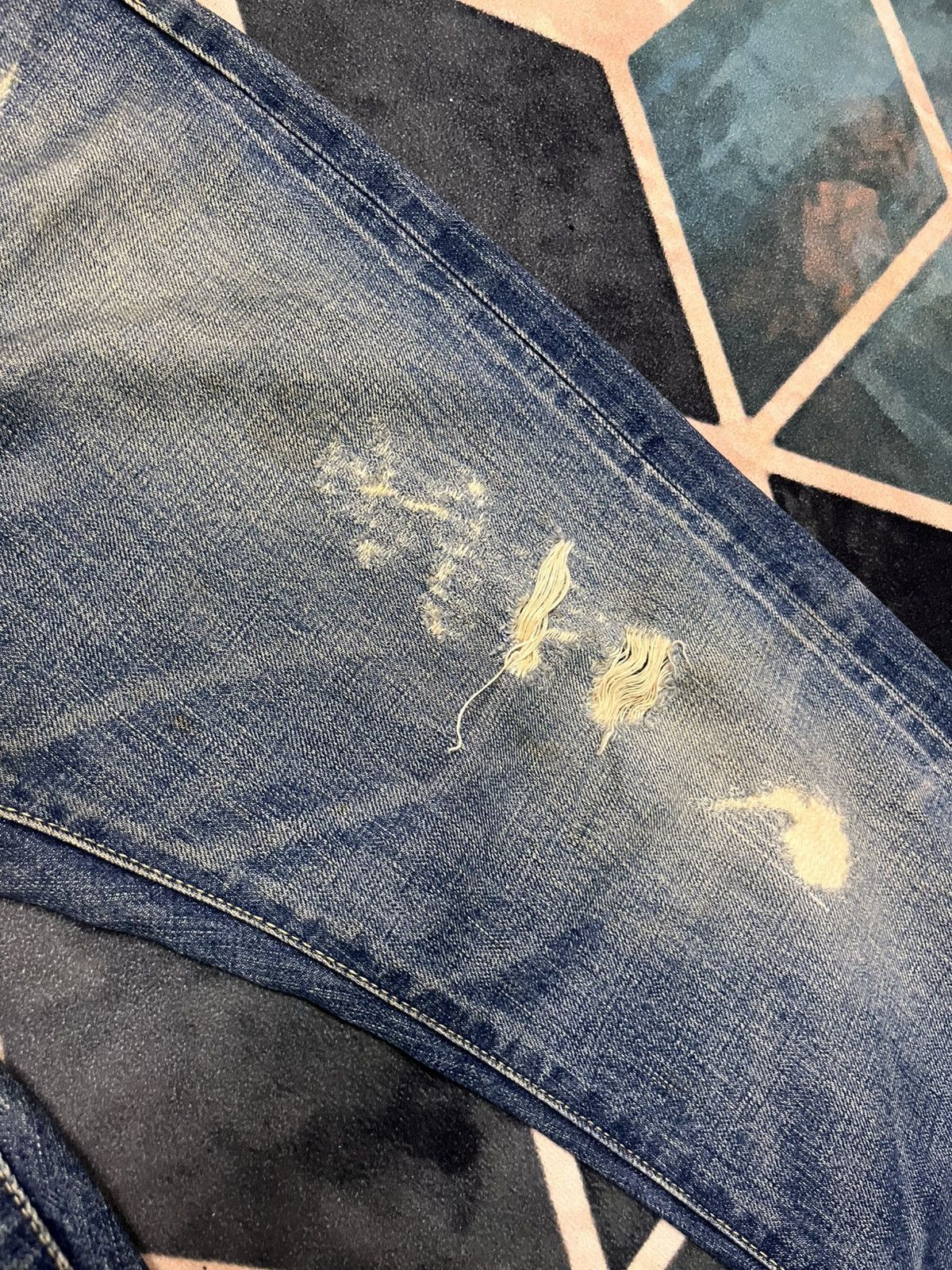 Japanese Brand journal standard distressed selvedge vintage big e style Size US 32 / EU 48 - 11 Thumbnail