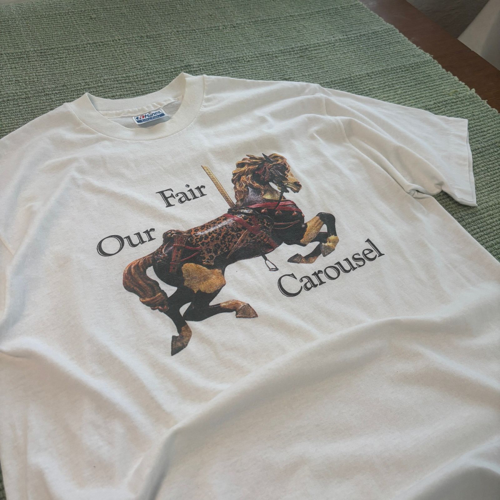 Hanes × Vintage Vintage 90s Our Fair Carousel Amusement Park Tee Shirt M/L Size US L / EU 52-54 / 3 - 7 Thumbnail