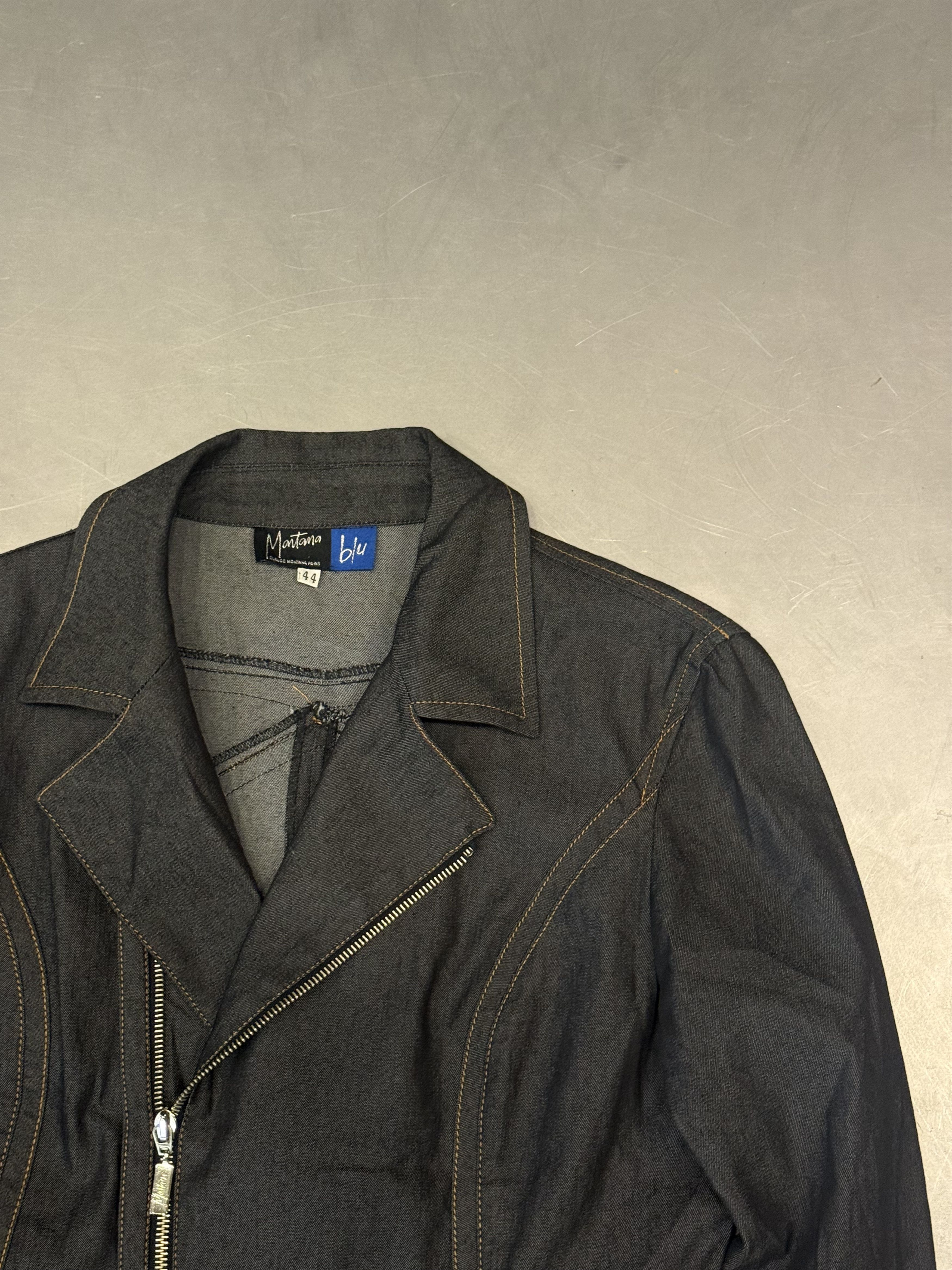 Claude Montana Vintage Claude Montana Blu double zip denim moto jacket Size M / US 6-8 / IT 42-44 - 6 Thumbnail
