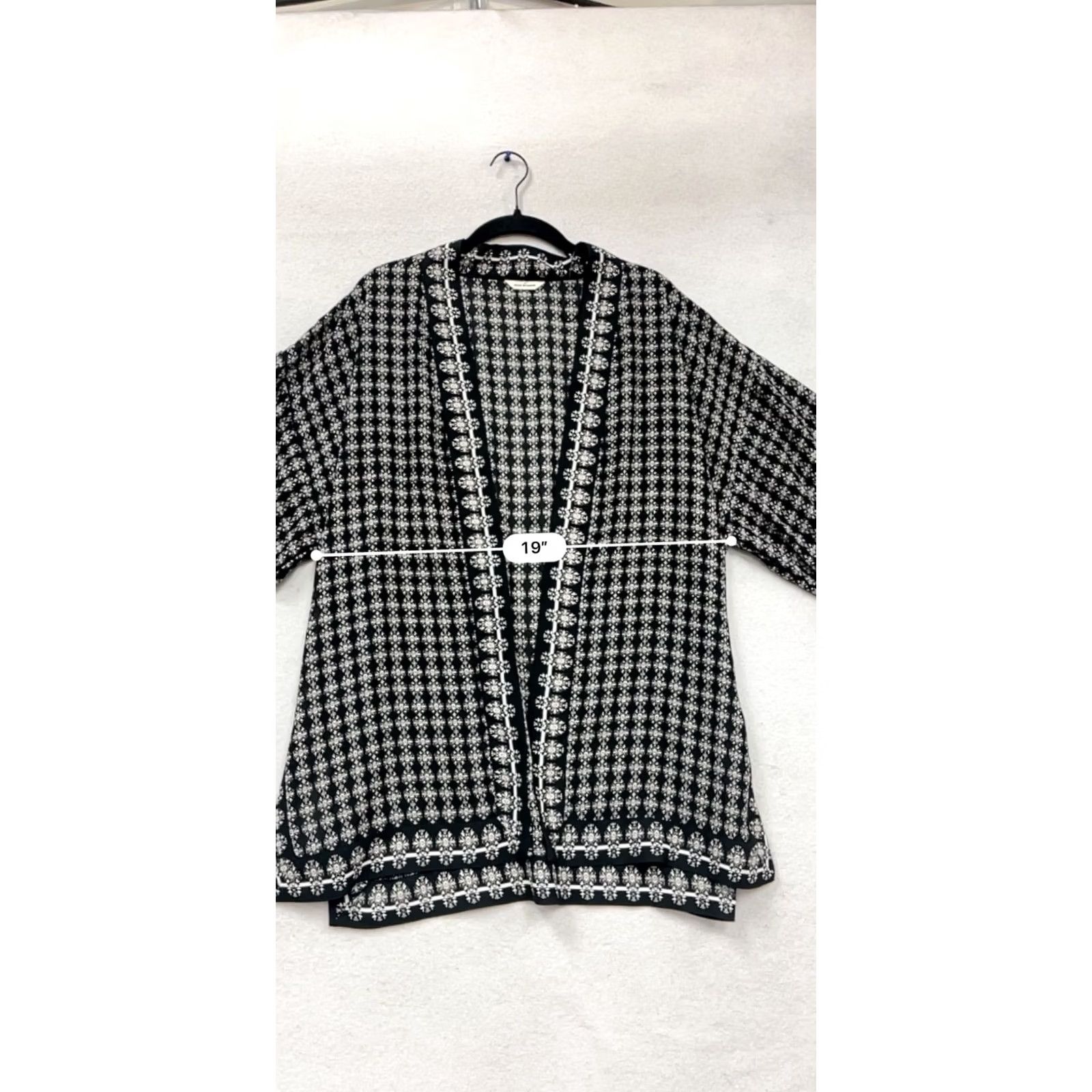 Vintage VINTAGE Max Studio Kimono Jacket Women L Black White Pattern - 894A Size L / US 10 / IT 46 - 8 Thumbnail