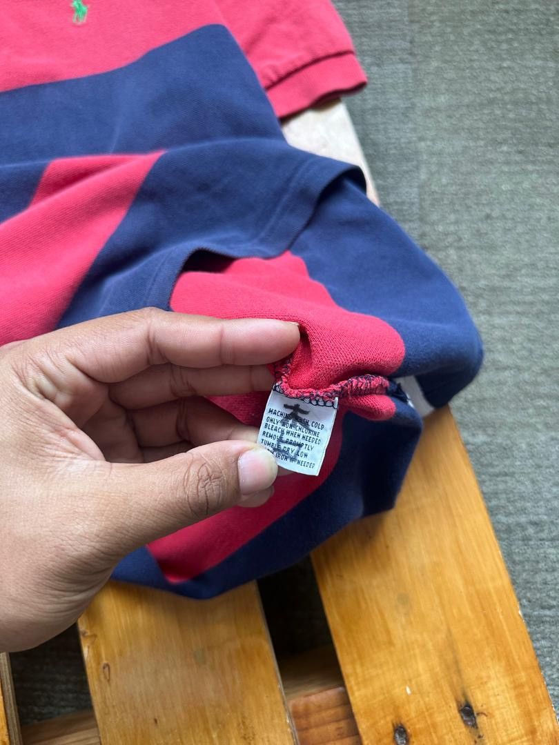 Polo Ralph Lauren × Ralph Lauren × Vintage POLO RALPH LAUREN STRIPE RUGBY SHIRT SHORT SLEEVE Size US M / EU 48-50 / 2 - 4 Thumbnail