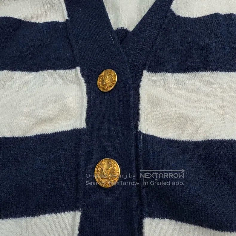 Louis Vuitton Louis Vuitton Beige Blue Wide Stripe Cashmere Gold Button Size US S / EU 44-46 / 1 - 7 Thumbnail