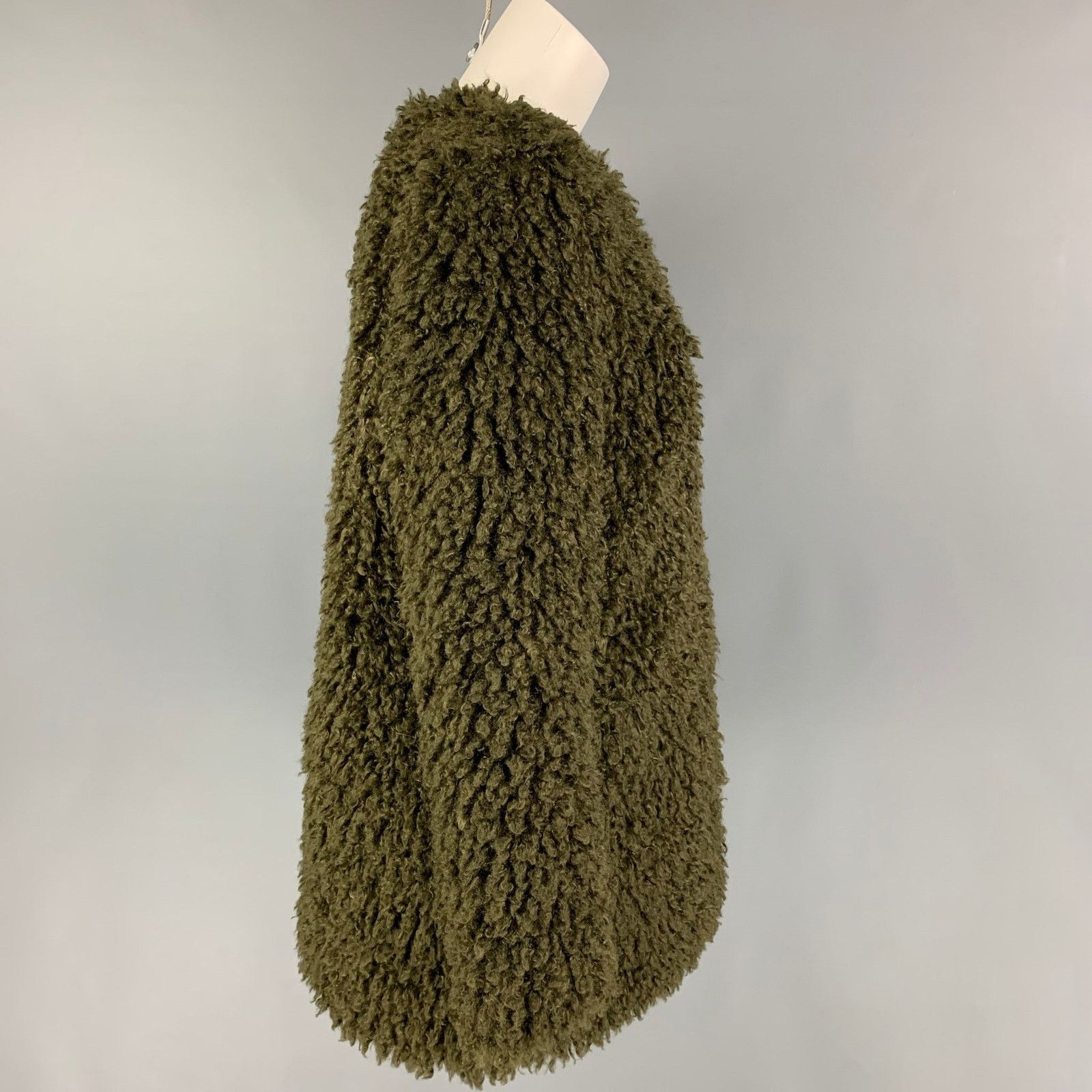 Other LOVE TOKEN Size S Olive Polyester Textured Collarless Coat Size S / US 4 / IT 40 - 2 Thumbnail