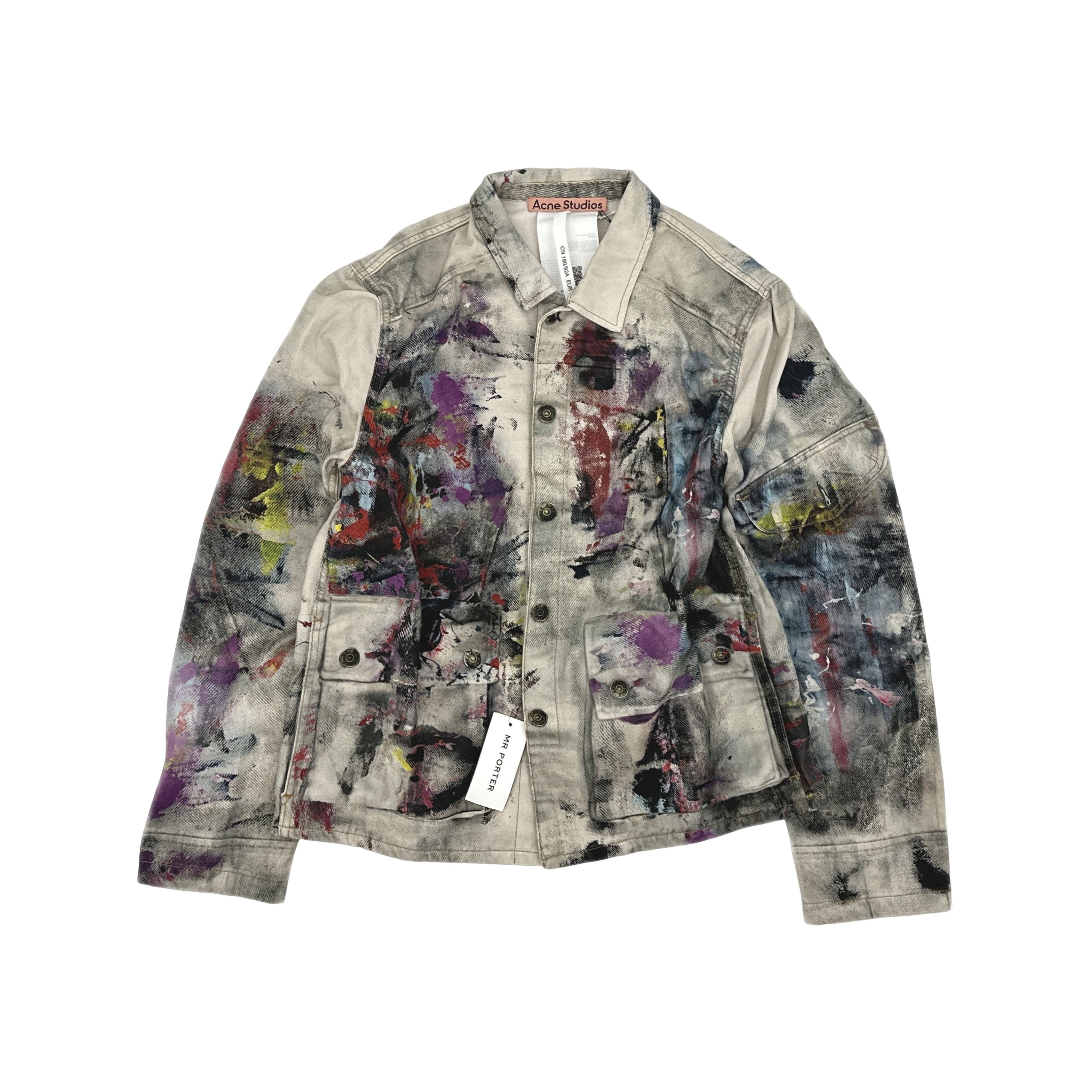 Acne Studios Acne Studios Painted Distressed Denim Jacket 46 Size US S / EU 44-46 / 1 - 1 Thumbnail