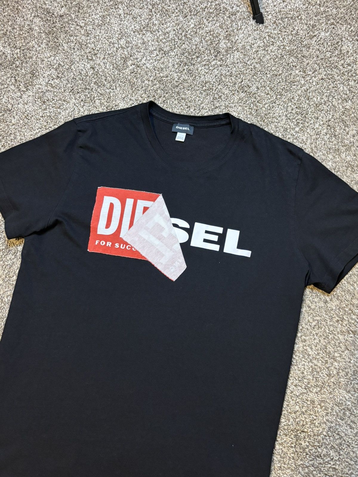 Diesel Diesel Mens Tee Shirt Short Sleeve Regular Fit Casual Black Size US L / EU 52-54 / 3 - 2 Thumbnail
