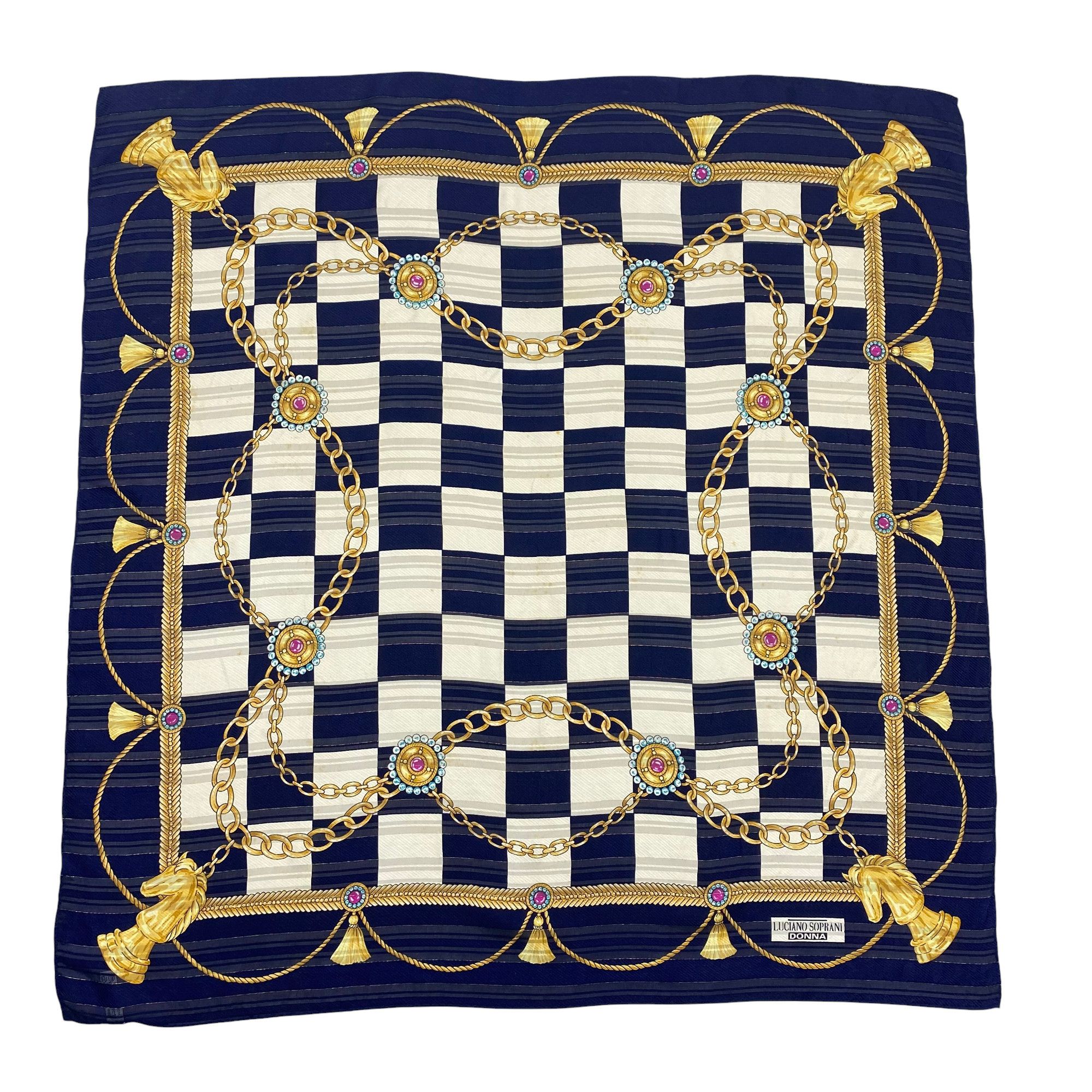 Japanese Brand Vintage Luciano Soprani SILK Scarf Twill Stole Wraps Scarves Size ONE SIZE - 2 Thumbnail