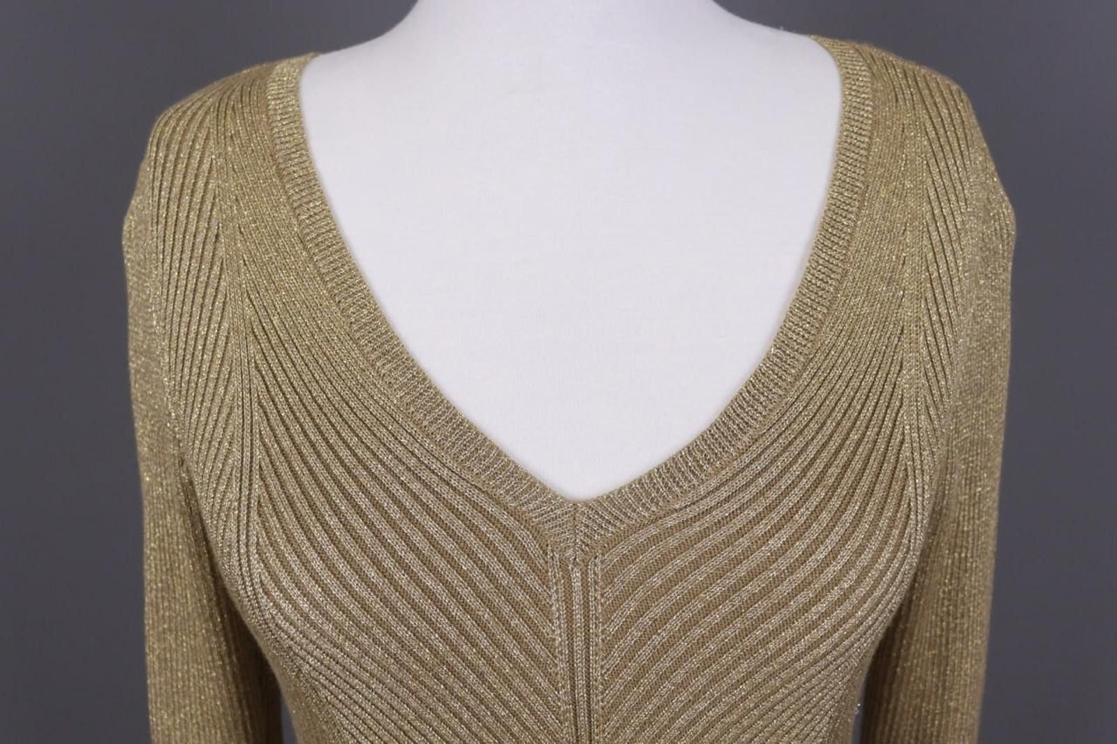 Lauren Ralph Lauren Lauren Ralph Lauren Brown Ribbed V-Neck Knit Sweater Size S Size S / US 4 / IT 40 - 3 Thumbnail