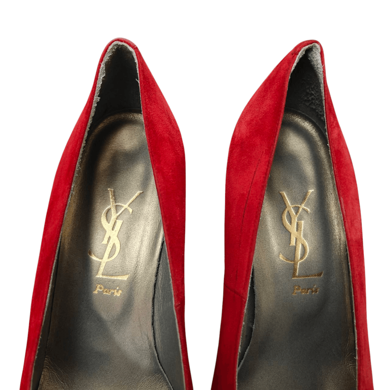 Yves Saint Laurent YSL Red Suede Leather Heels Size US 7 / IT 37 - 6 Thumbnail