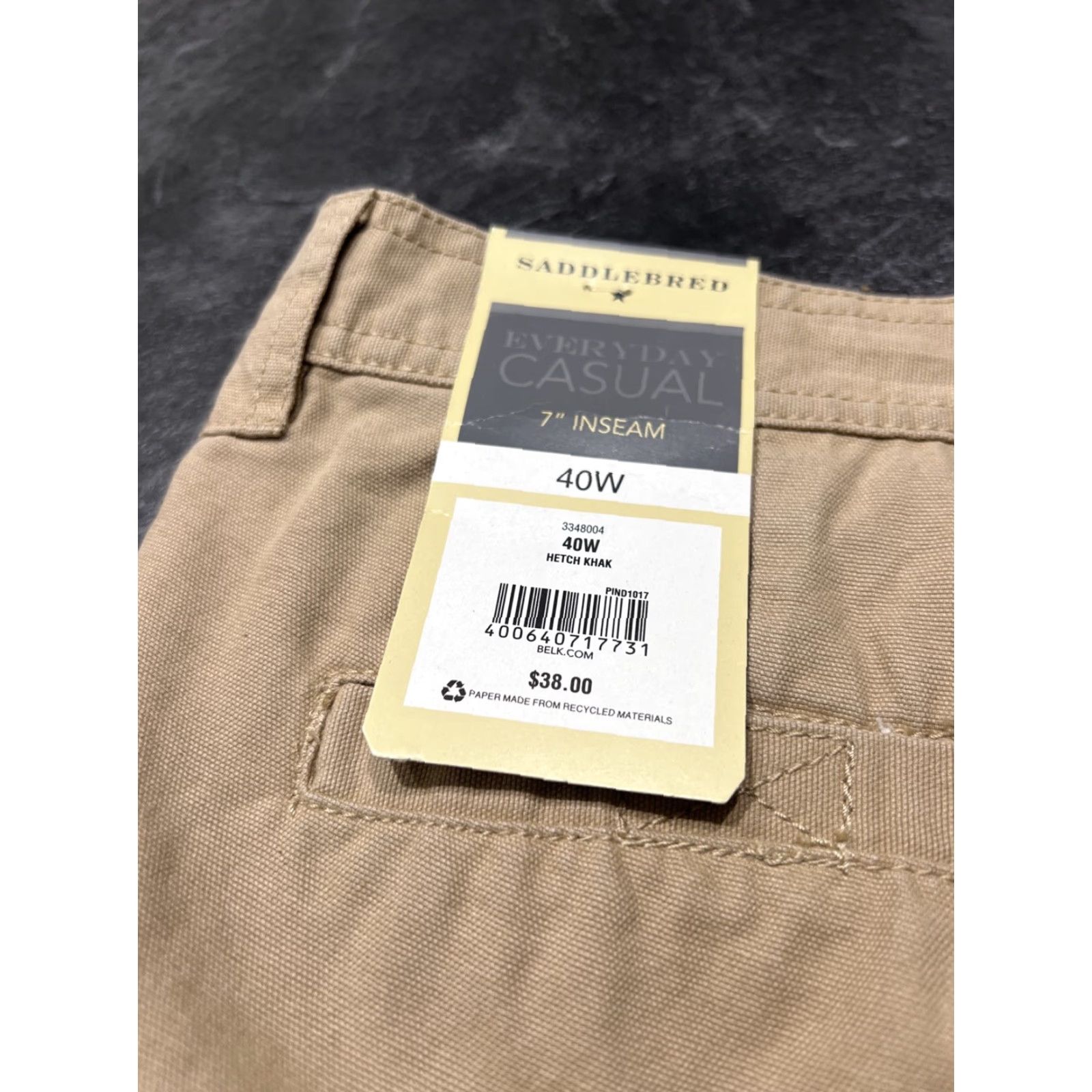 Vintage Saddlebred Casual Cargo Shorts 40x7 40W Beige Men Regular 40 7” Khaki Casual Saddlebred Mens Size US 40 / EU 56 - 4 Thumbnail