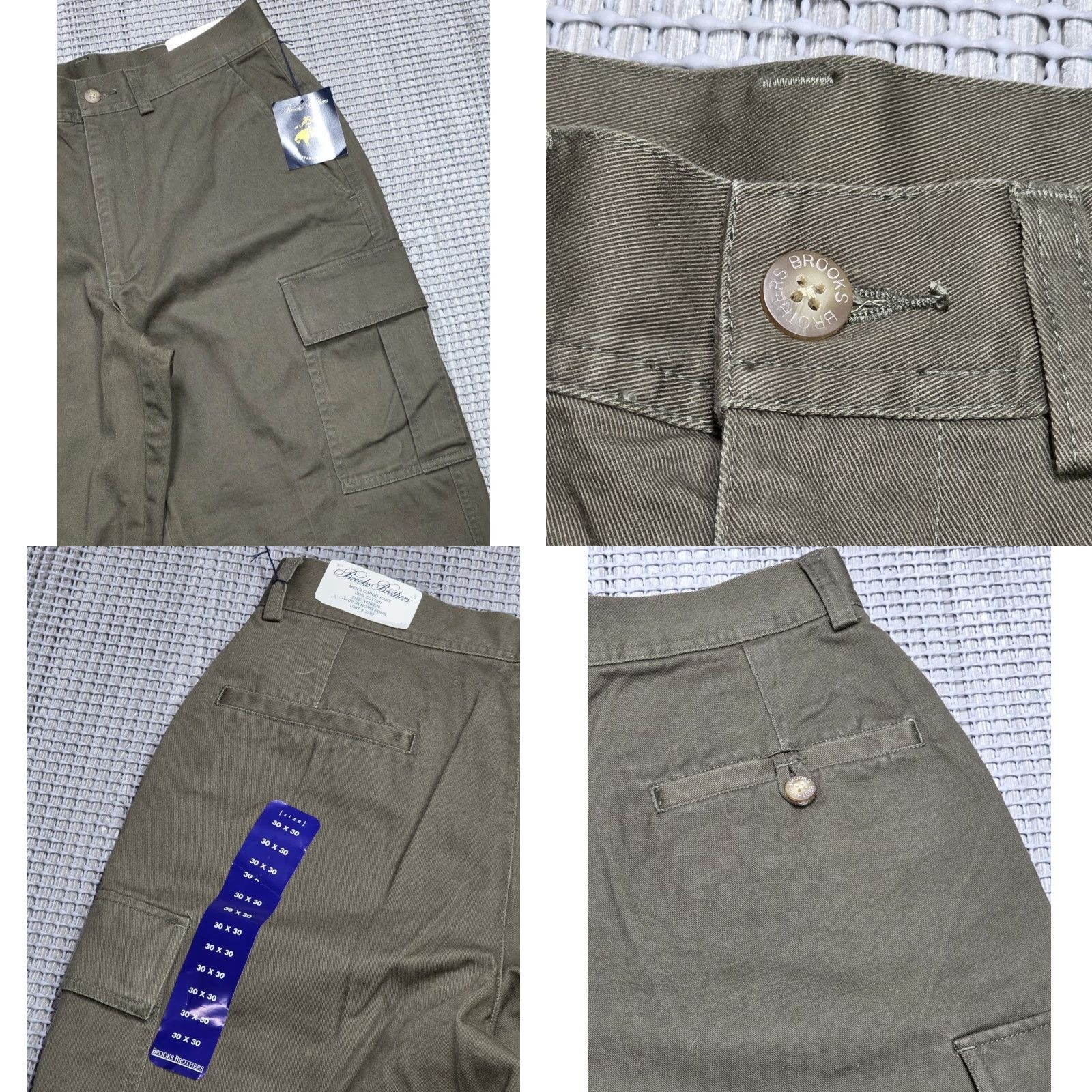 Brooks Brothers VINTAGE Brooks Brothers Pants Men 30X30 Cargo Baggy Cotton Canvas 90s Green Size US 30 / EU 46 - 8 Thumbnail