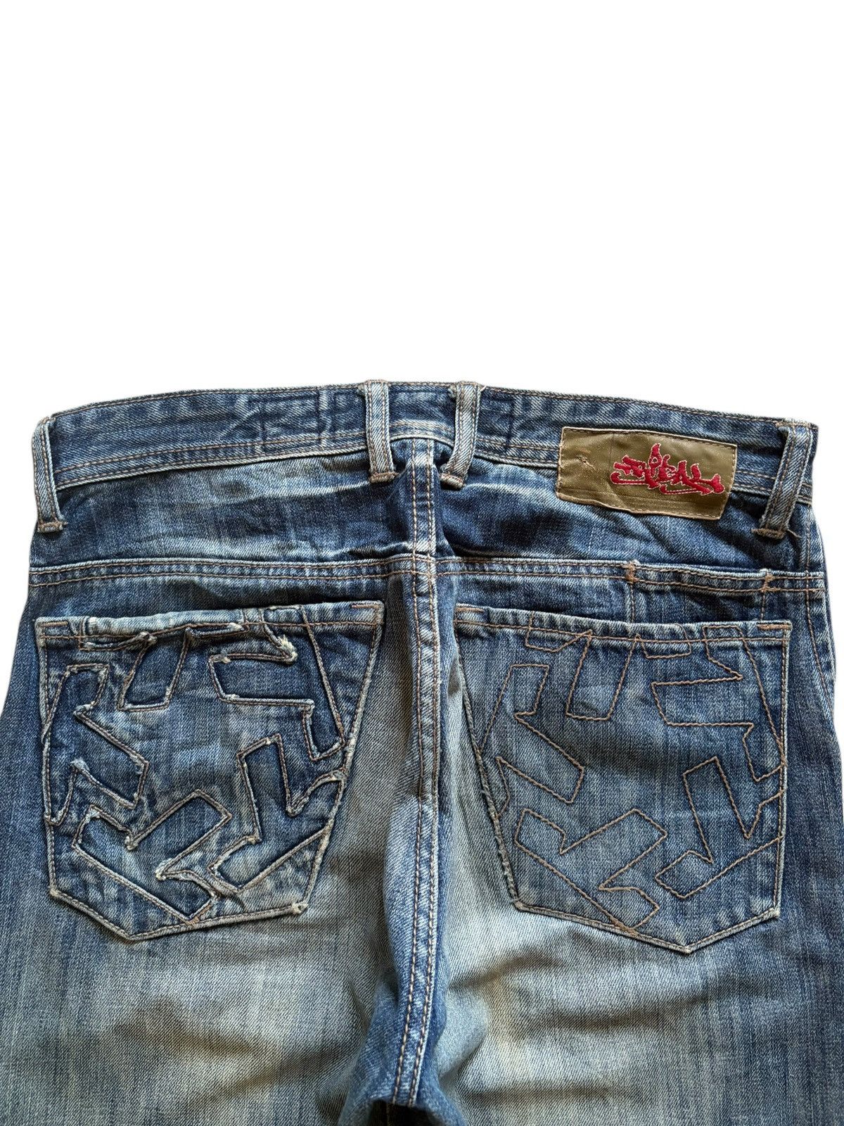 Tribal Streetwear Vintage Japanese Brand Tribal Mud Wash Distress Baggy Jeans Size US 32 / EU 48 - 8 Thumbnail