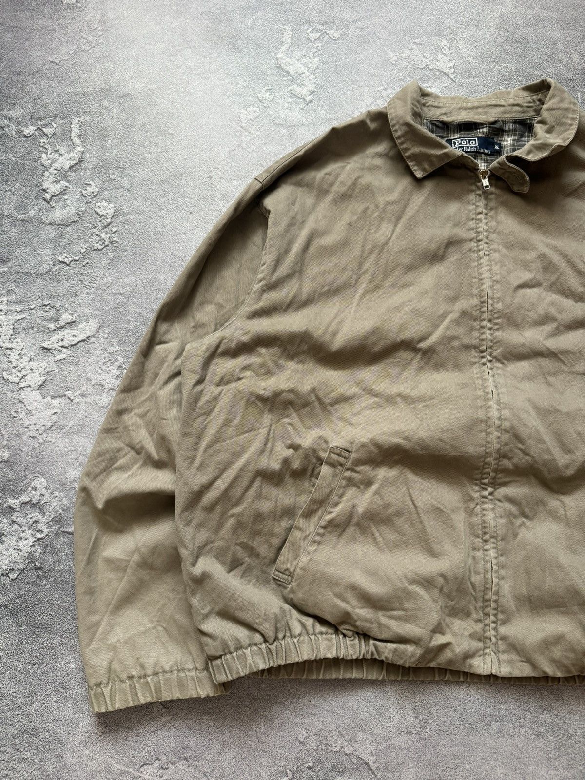 Polo Ralph Lauren × Vintage Polo Ralph Lauren XL 90s zip jacket bomber beige long sleeve Size US XL / EU 56 / 4 - 7 Thumbnail