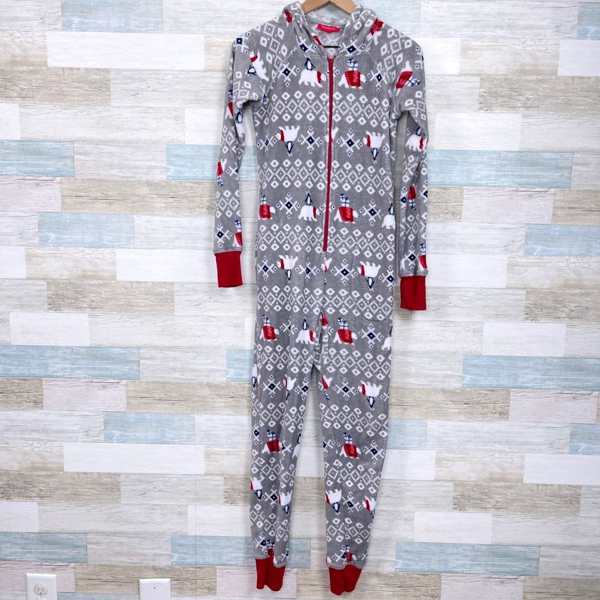 Macys Macys Family PJs Polar Bear Fair Isle Fleece Union Suit XS Size ONE SIZE - 1 Thumbnail