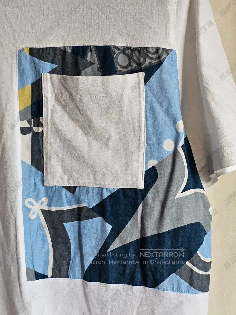 Hermes Hermes Men's short-sleeved T-shirt, white, silk patch, che Size US M / EU 48-50 / 2 - 2 Thumbnail