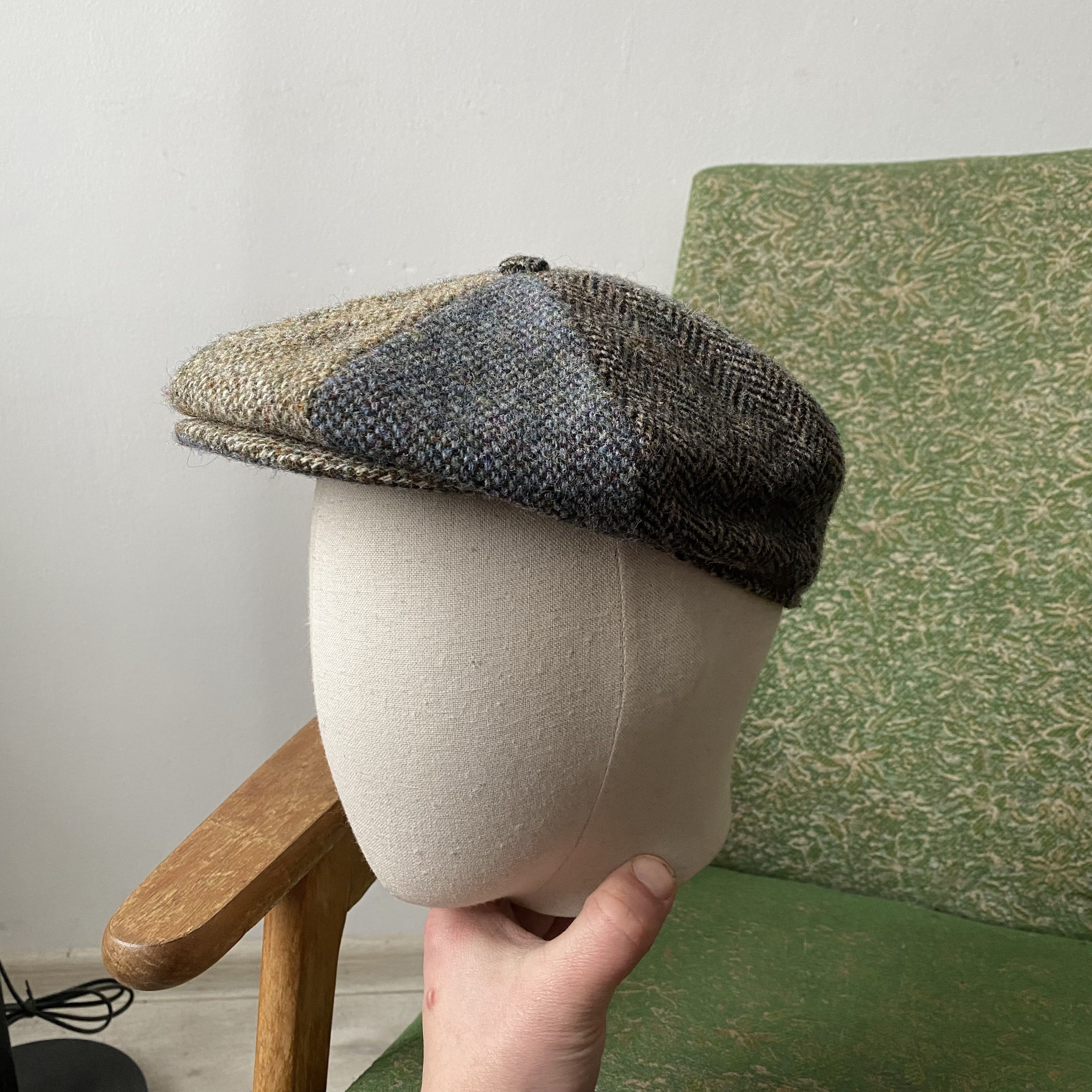 Harris Tweed Harris Tweed Hat Patchwork herringbone flat cap Size ONE SIZE - 1 Thumbnail