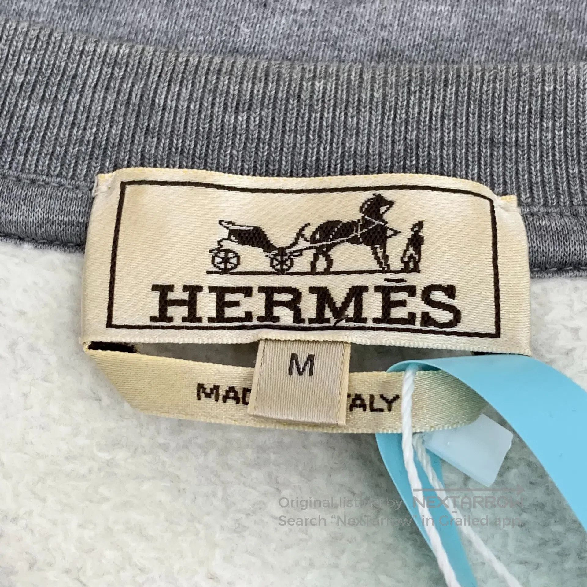 Hermes Hermes Gray robot leather patched crew neck long-sleeved s Size US M / EU 48-50 / 2 - 5 Thumbnail