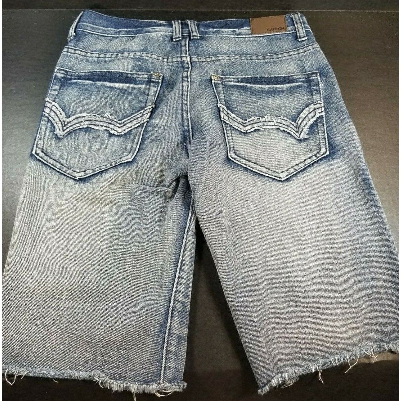 rue21 Rue21 Men's 26" Ripped Distressed Blue USA Jean Shorts Size US 26 / EU 42 - 2 Thumbnail
