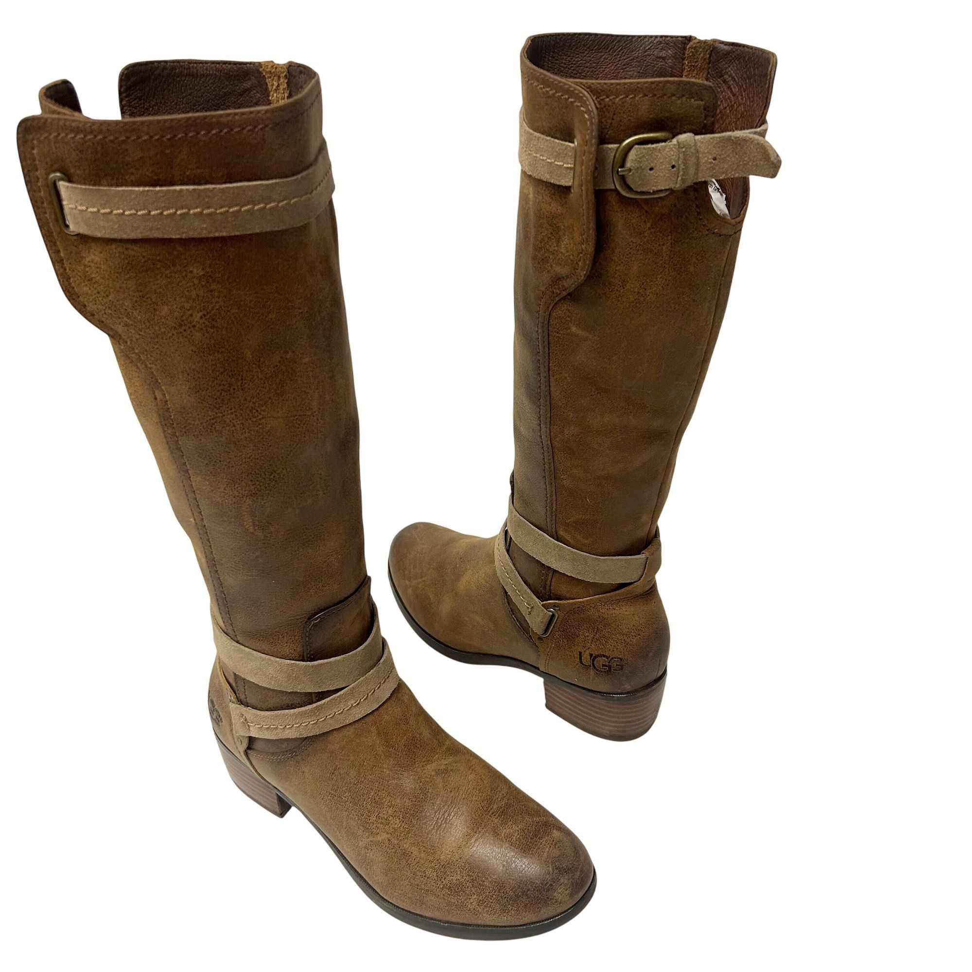 Ugg Ugg Australia Leather Tall Full Zip DARCIE Riding Boots Size US 9.5 / IT 39.5 - 2 Thumbnail