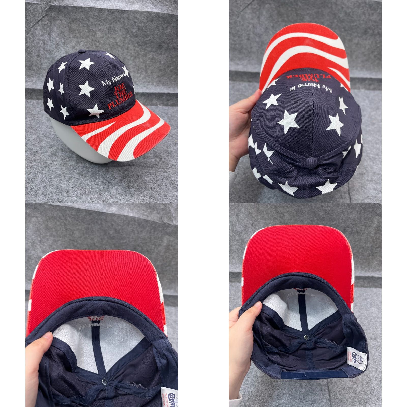 Vintage COBRA US FLAG SNAPBACK HAT CAP ADULT ONE SIZE BLUE COTTON AMERICA BEACH Size ONE SIZE - 8 Thumbnail