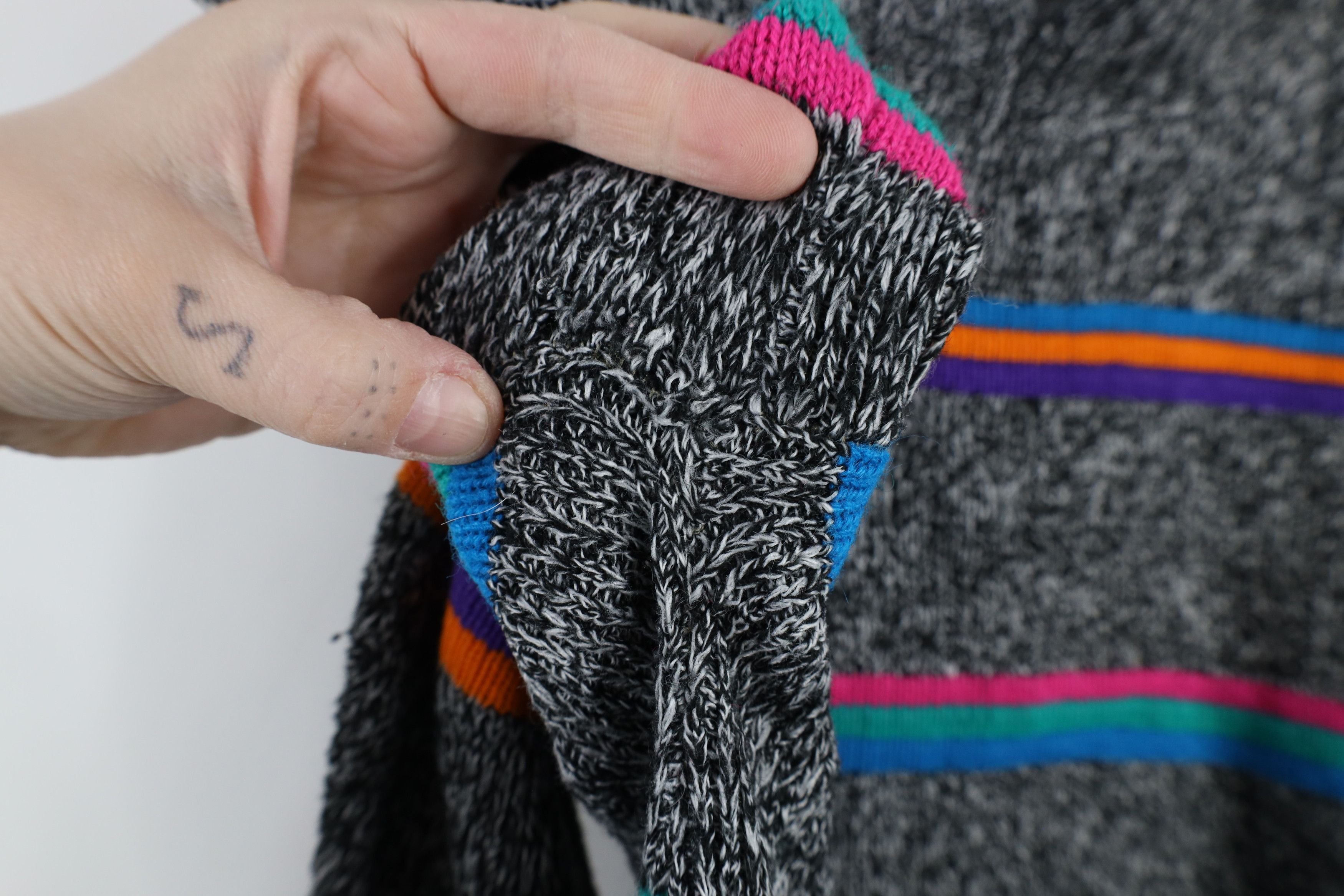 Vintage Vintage 80s 90s Streetwear Rainbow Striped Knit Sweater USA Size L / US 10 / IT 46 - 7 Thumbnail