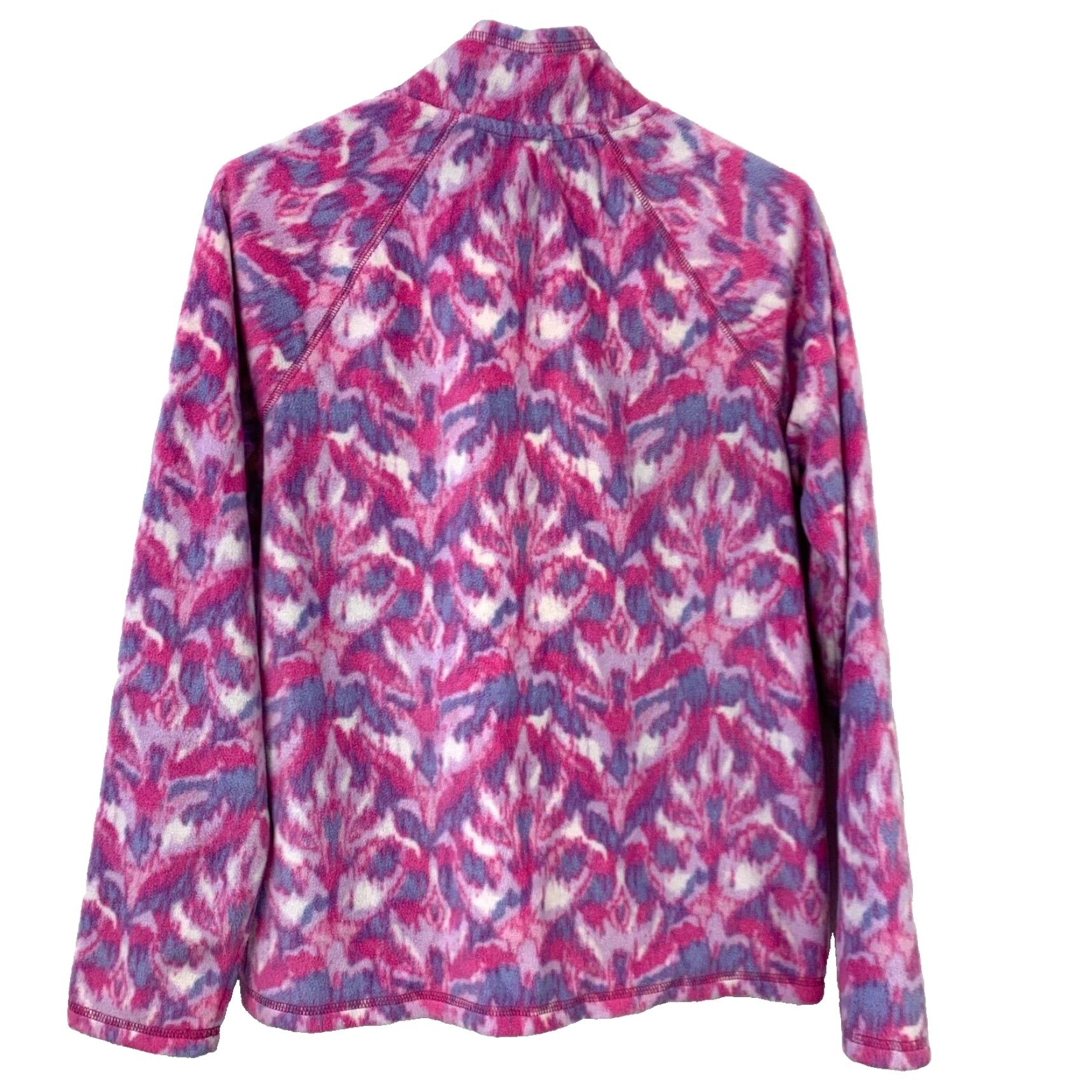 Eddie Bauer Pink Purple Quarter Zip Fleece Pullover Shirt Top Womens Medium