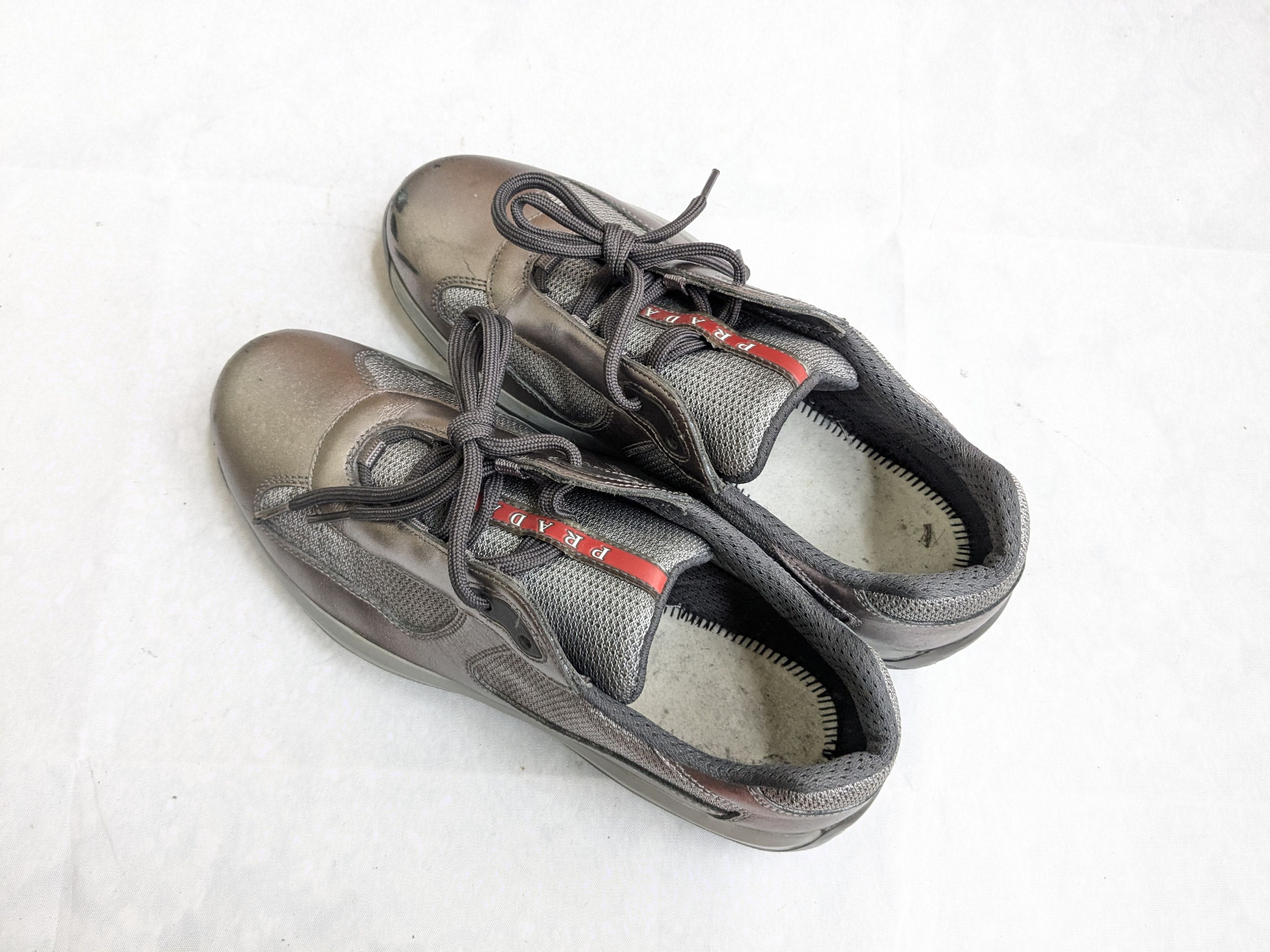Prada Prada America's Cup Sneakers Silver 7 Leather Low Tops Size US 7 / EU 40 - 15 Thumbnail