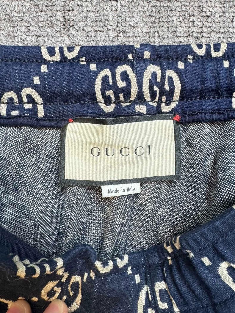 Gucci Gucci Size S Navy blue jacquard double G full logo sports t Size US 30 / EU 46 - 4 Thumbnail